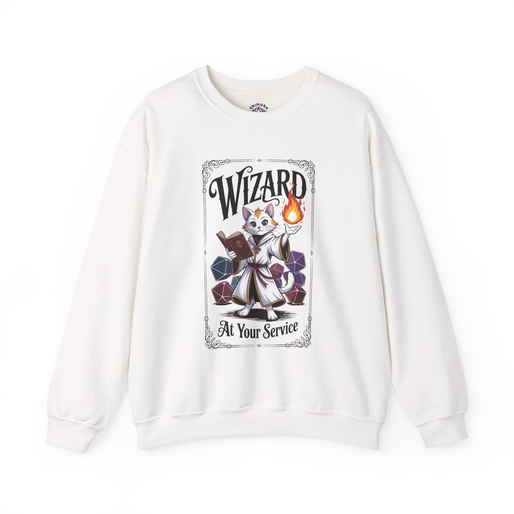 Wizard Cat at Your Serivece D&D Sweatshirt | Cat Lover RPG Gift