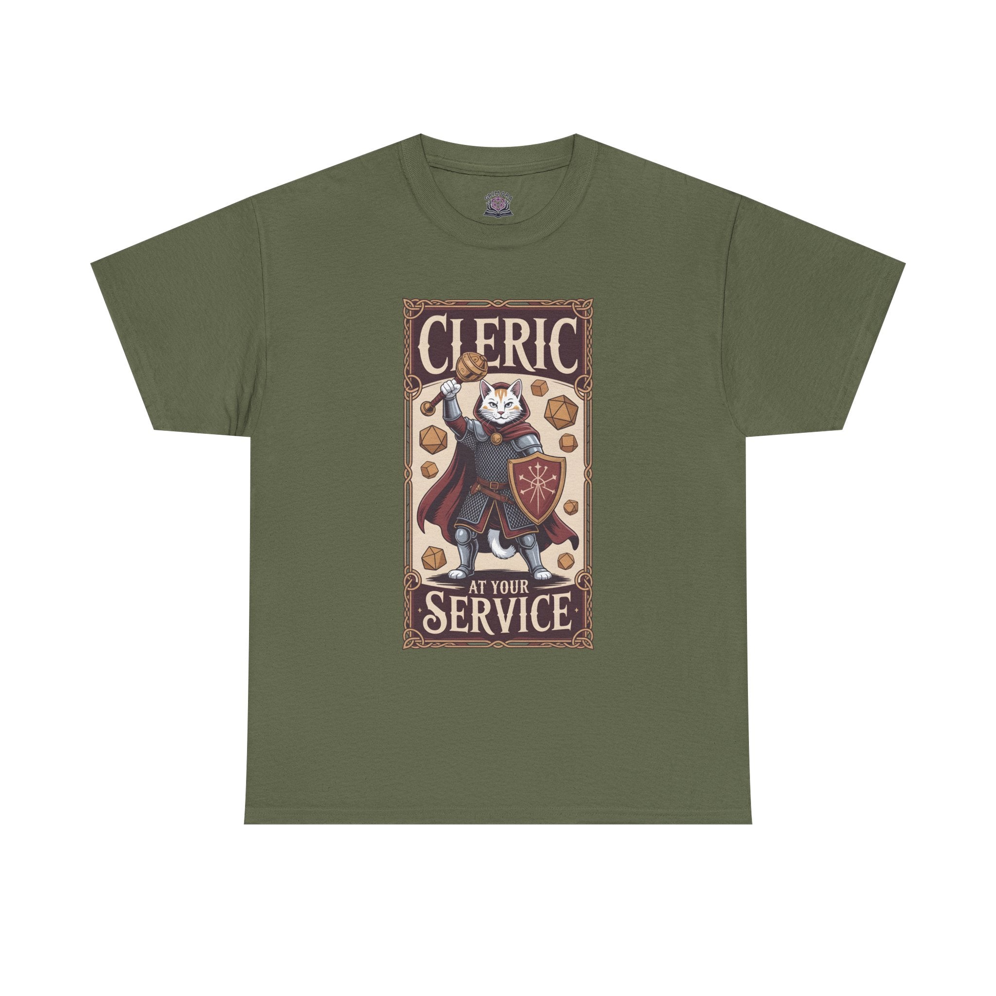 Cleric Cat at Your Service D&D T-shirt | Cat Lover RPG Gift