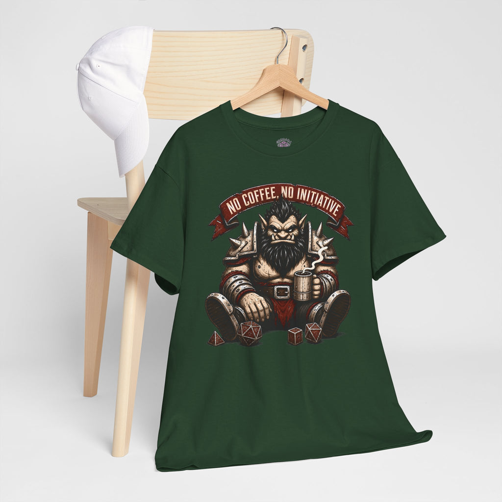 No Coffee, No Initiative | Fantasy RPG T-shirt