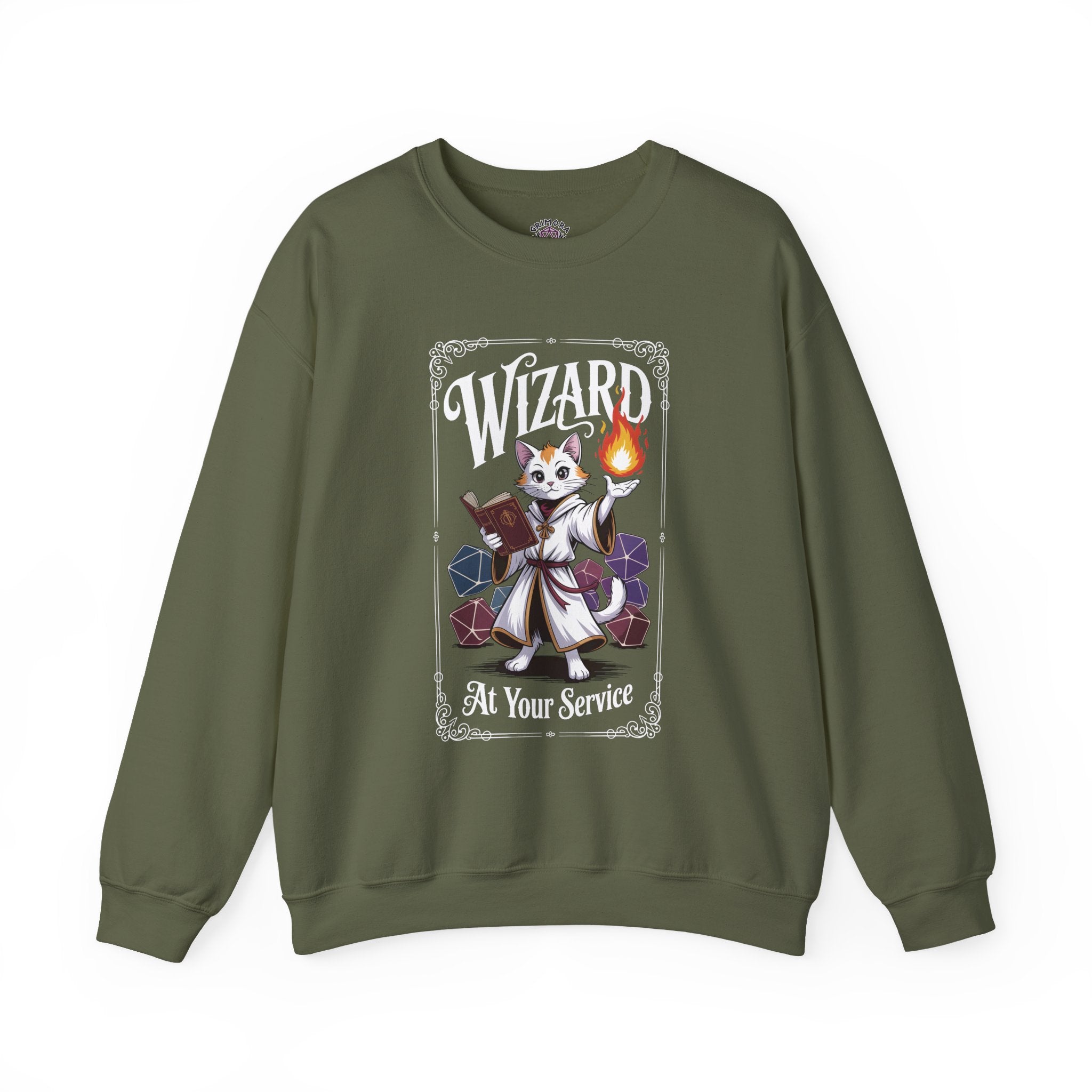 Wizard Cat at Your Serivece D&D Sweatshirt | Cat Lover RPG Gift
