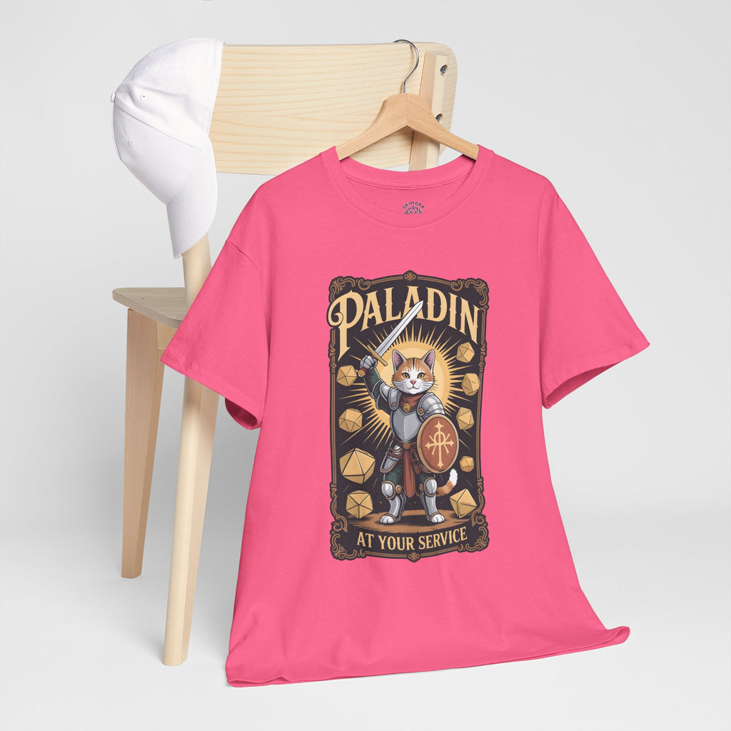 Paladin Cat at Your Service D&D T-shirt | Cat Lover RPG Gift