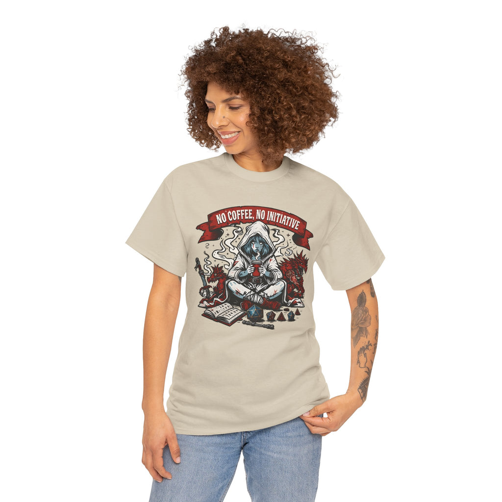 No Coffee, No Initiative | Fantasy RPG T-shirt