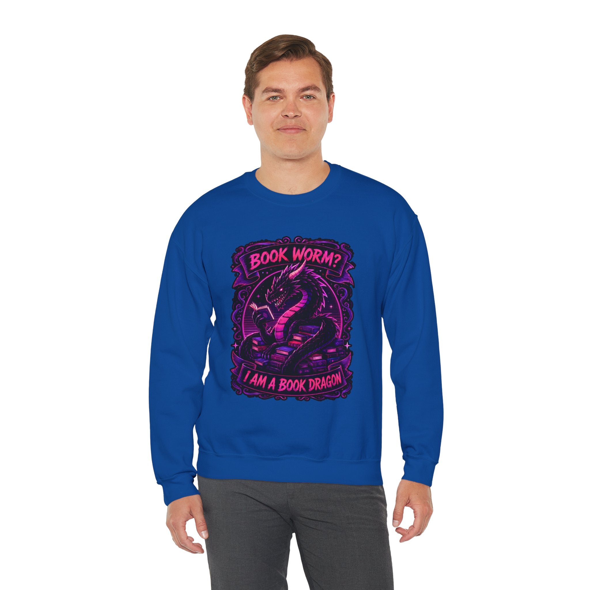 Book Worm? I Am a Book Dragon, Fantasy Reader Sweatshirt