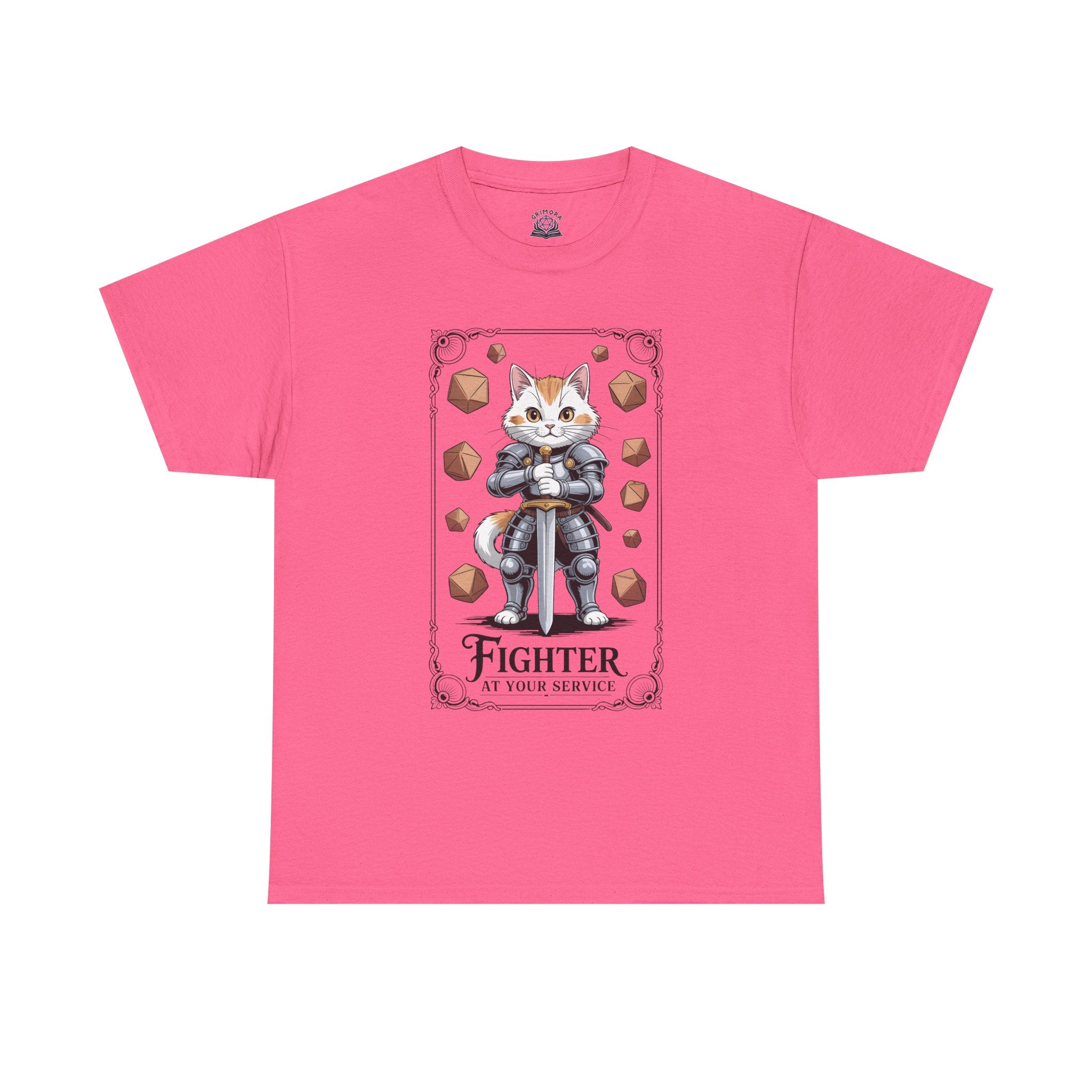Fighter Cat at Your Service D&D T-shirt | Cat Lover RPG Gift