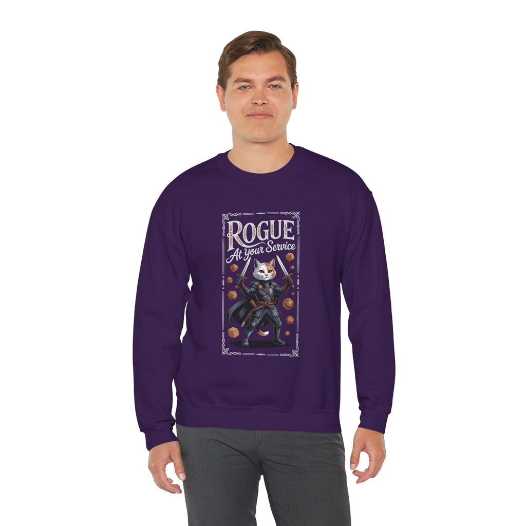 Rogue Cat at Your Serivece D&D Sweatshirt | Cat Lover RPG Gift