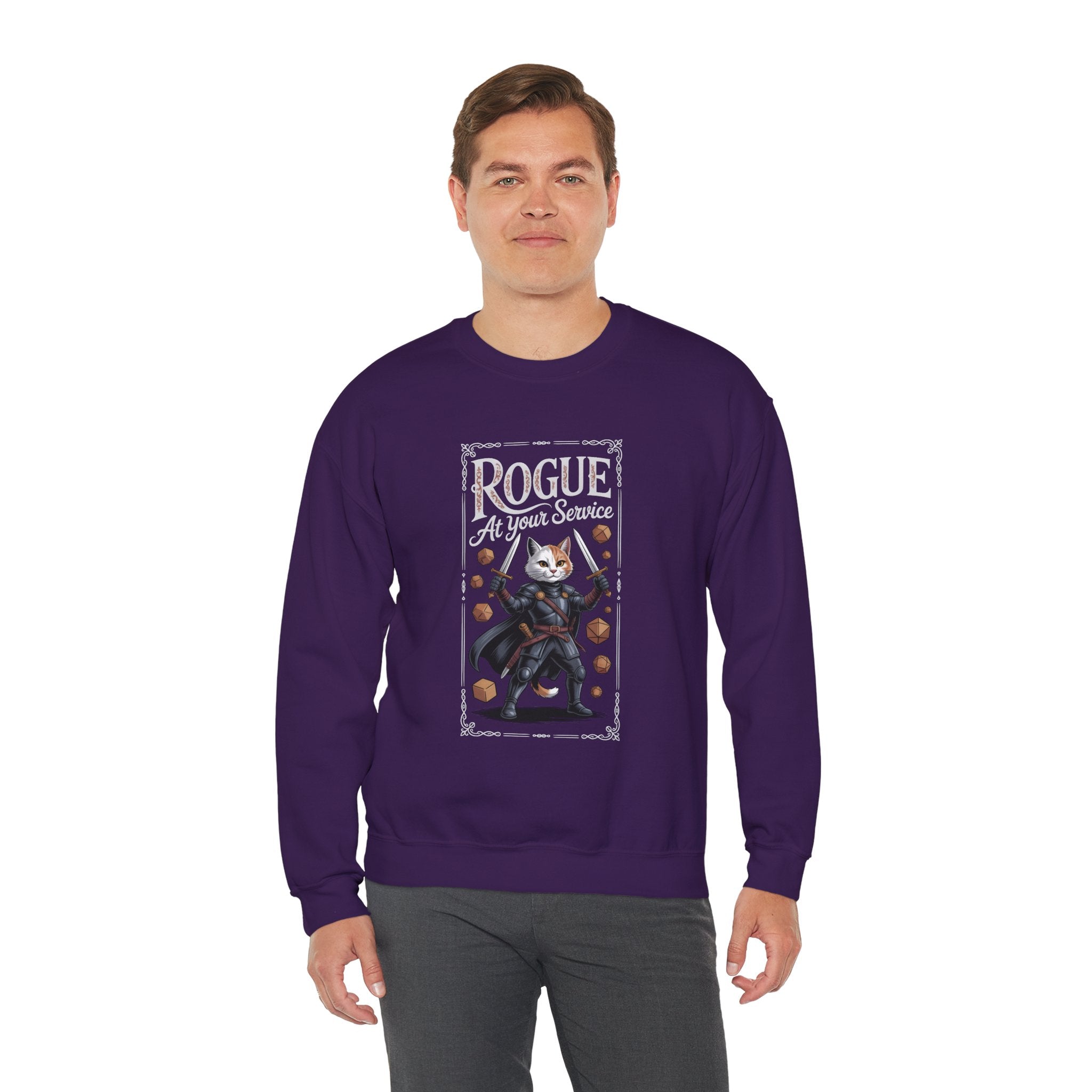 Rogue Cat at Your Serivece D&D Sweatshirt | Cat Lover RPG Gift