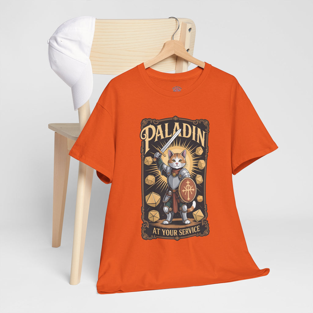 Paladin Cat at Your Service D&D T-shirt | Cat Lover RPG Gift