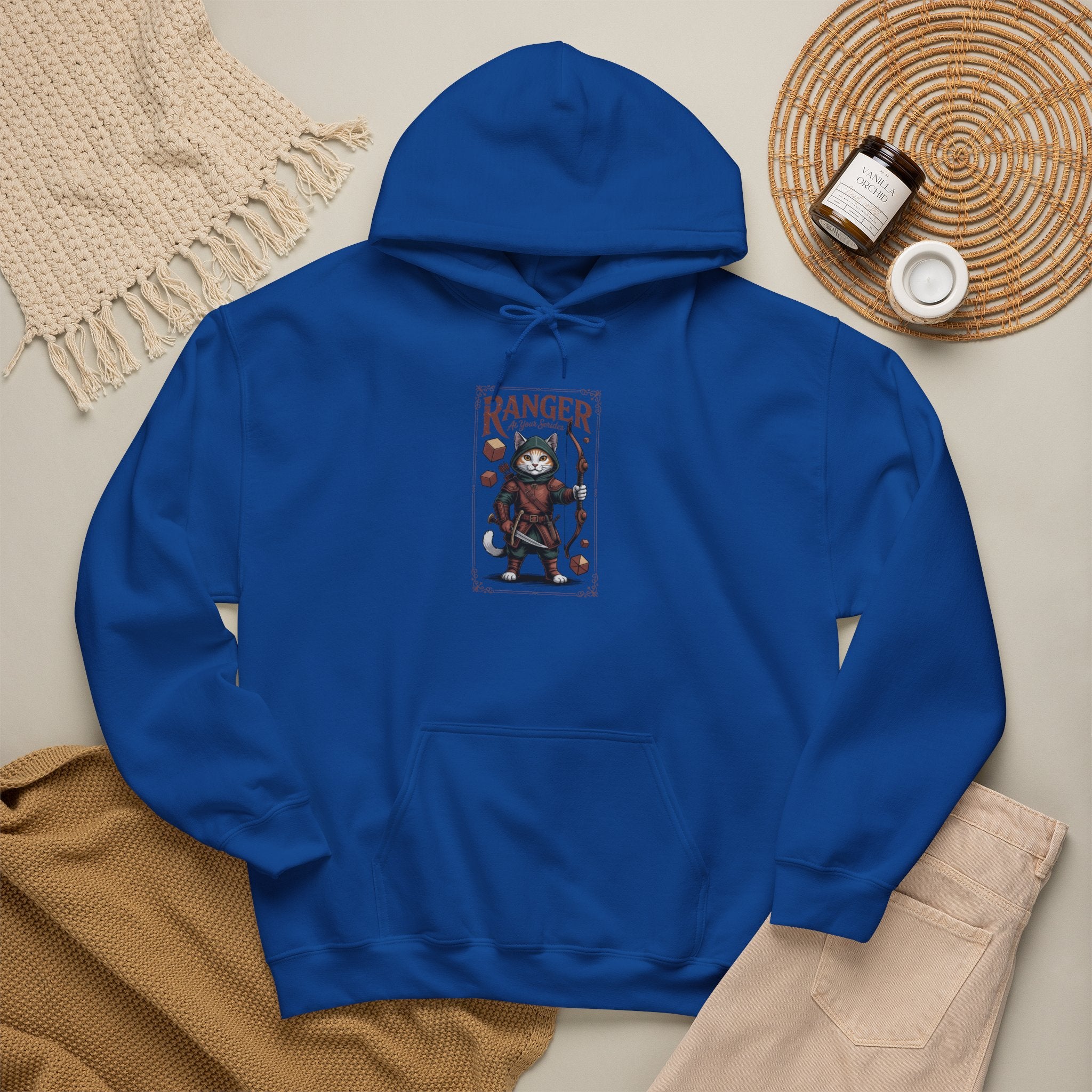 Ranger Cat at Your Serivece D&D Hoodie | Cat Lover RPG Gift