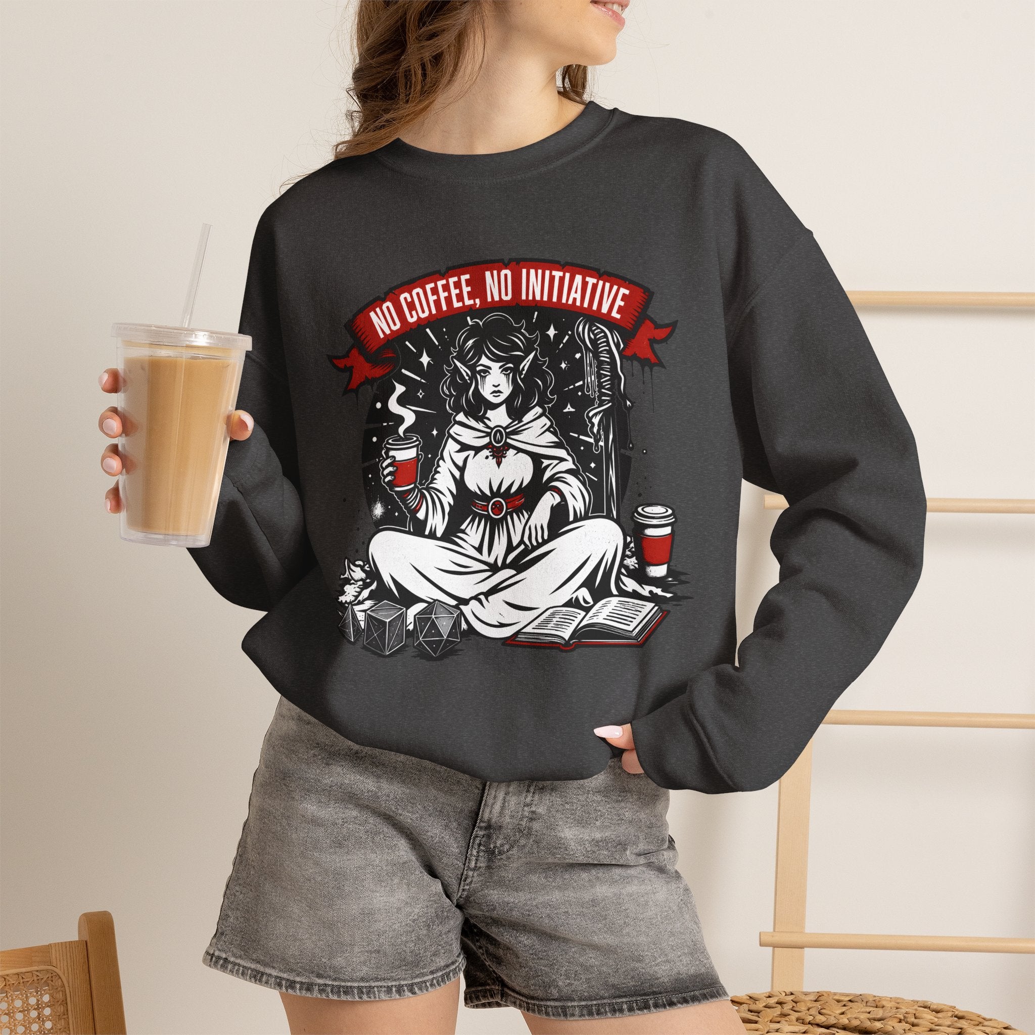 No Coffee, No Initiative | Fantasy RPG Sweatshirt