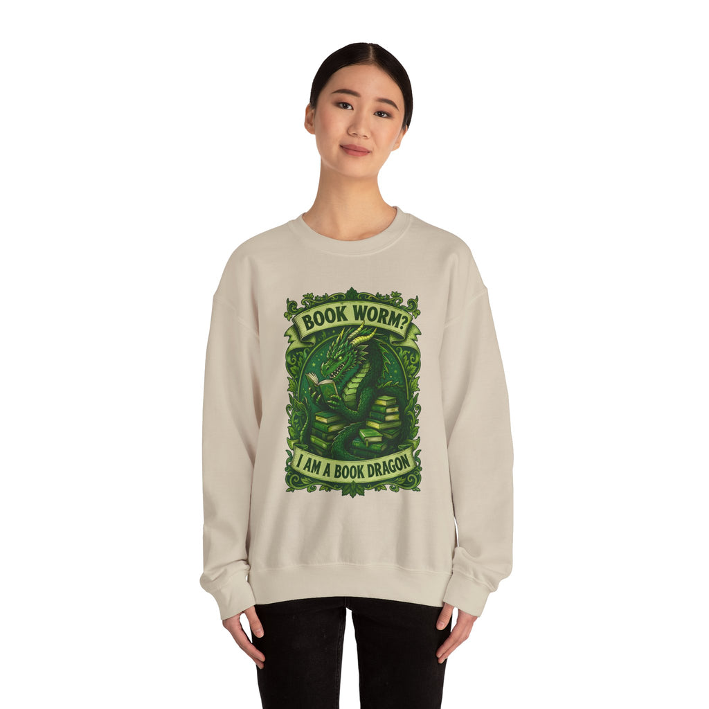 Book Worm? I Am a Book Dragon, Fantasy Reader Sweatshirt