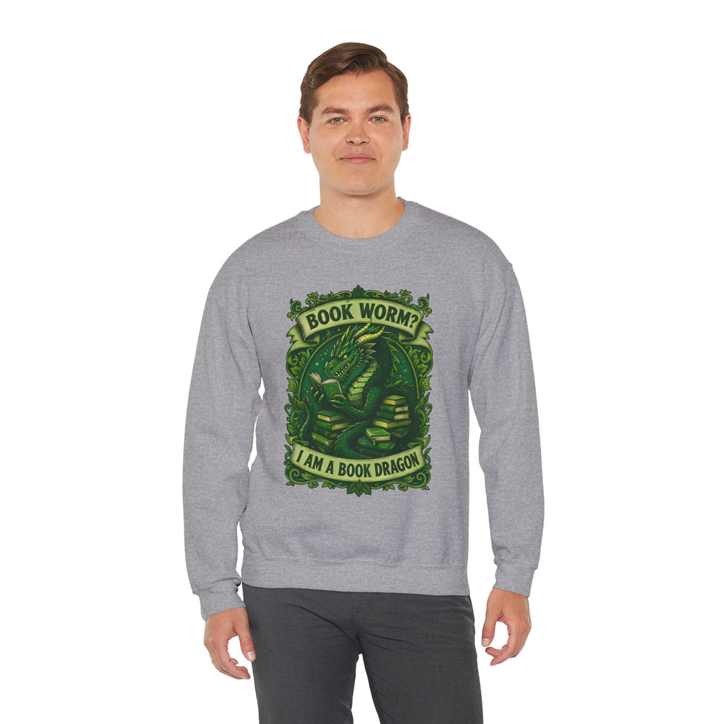 Book Worm? I Am a Book Dragon, Fantasy Reader Sweatshirt