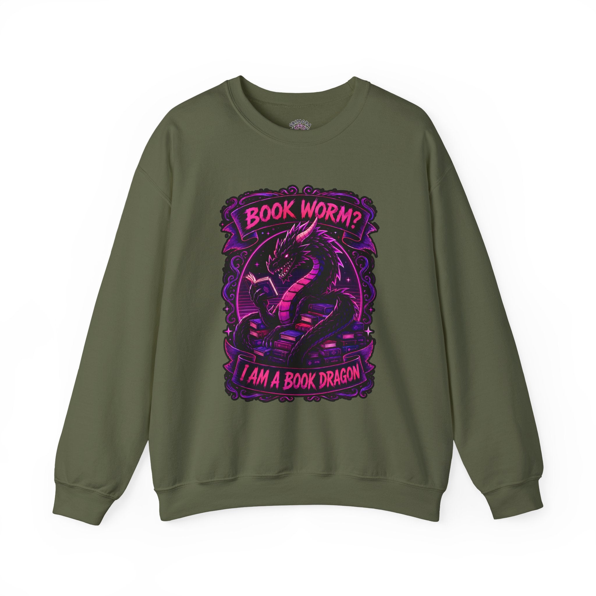 Book Worm? I Am a Book Dragon, Fantasy Reader Sweatshirt