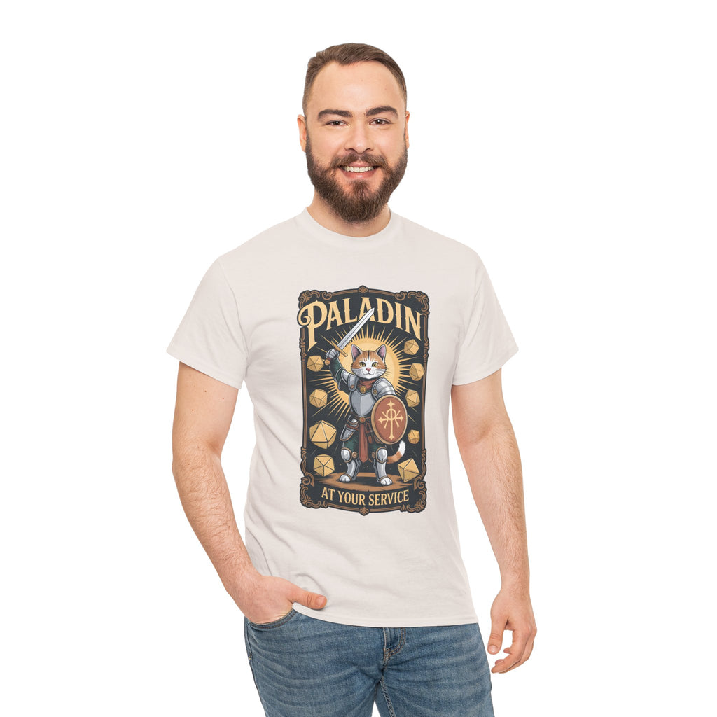 Paladin Cat at Your Service D&D T-shirt | Cat Lover RPG Gift