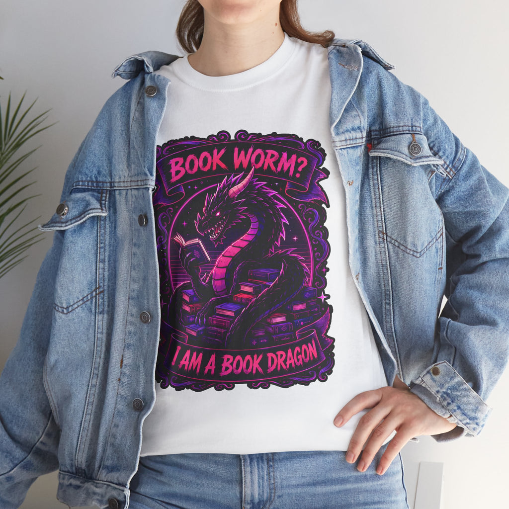Book Worm? I Am a Book Dragon, Fantasy Reader T-shirt