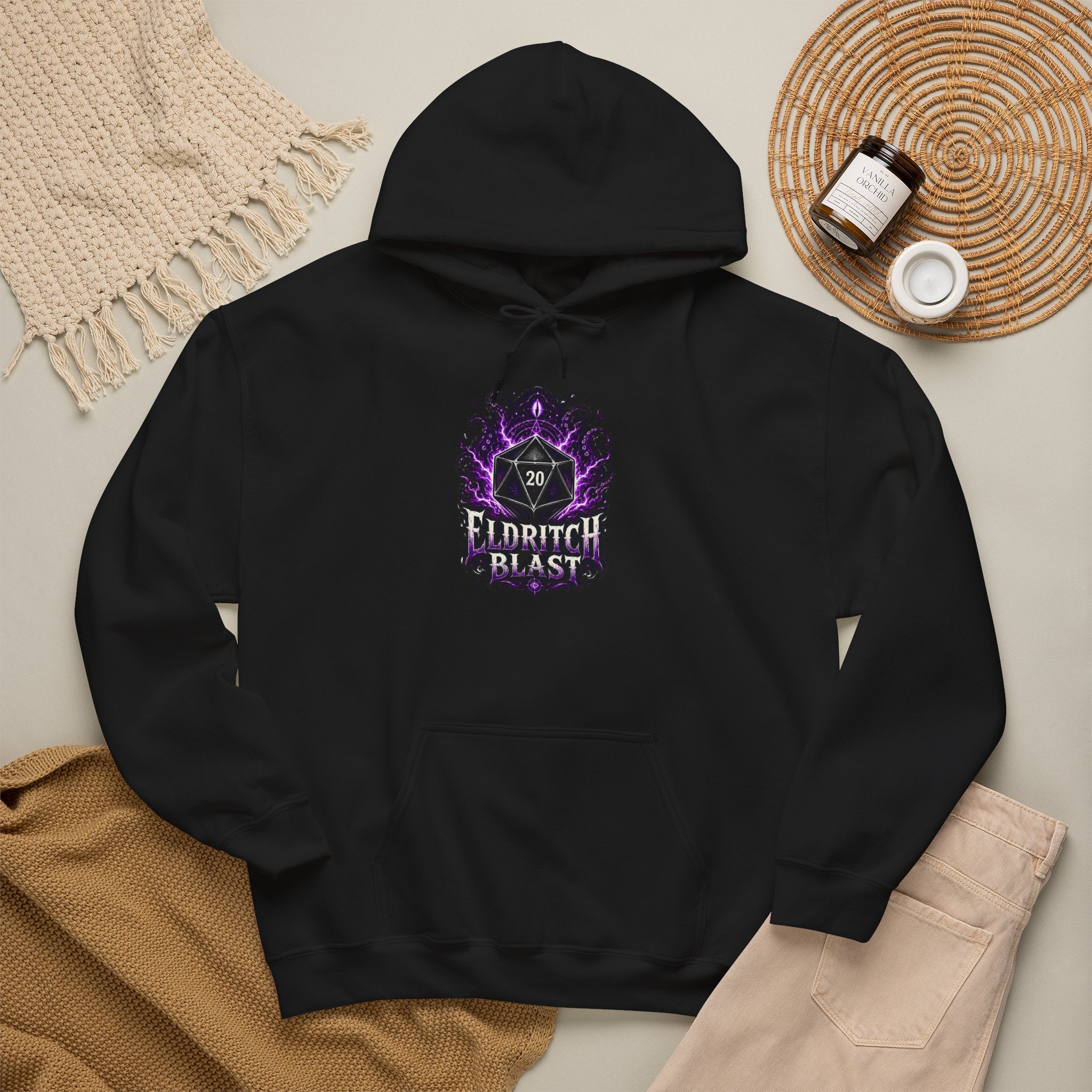 Eldritch Blast – The Patron Always Answers | Fantasy RPG D20 Hoodie
