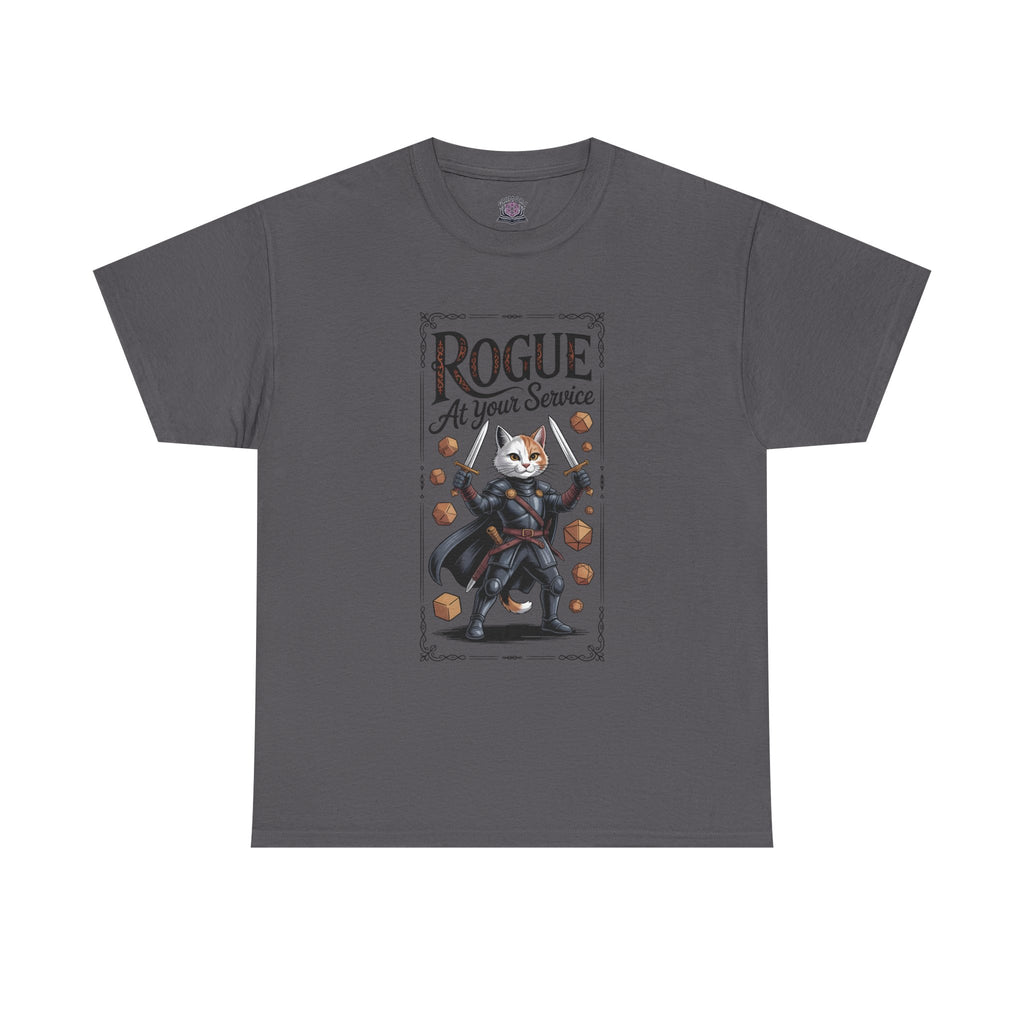 Rogue Cat at Your Serivece D&D T-shirt | Cat Lover RPG Gift