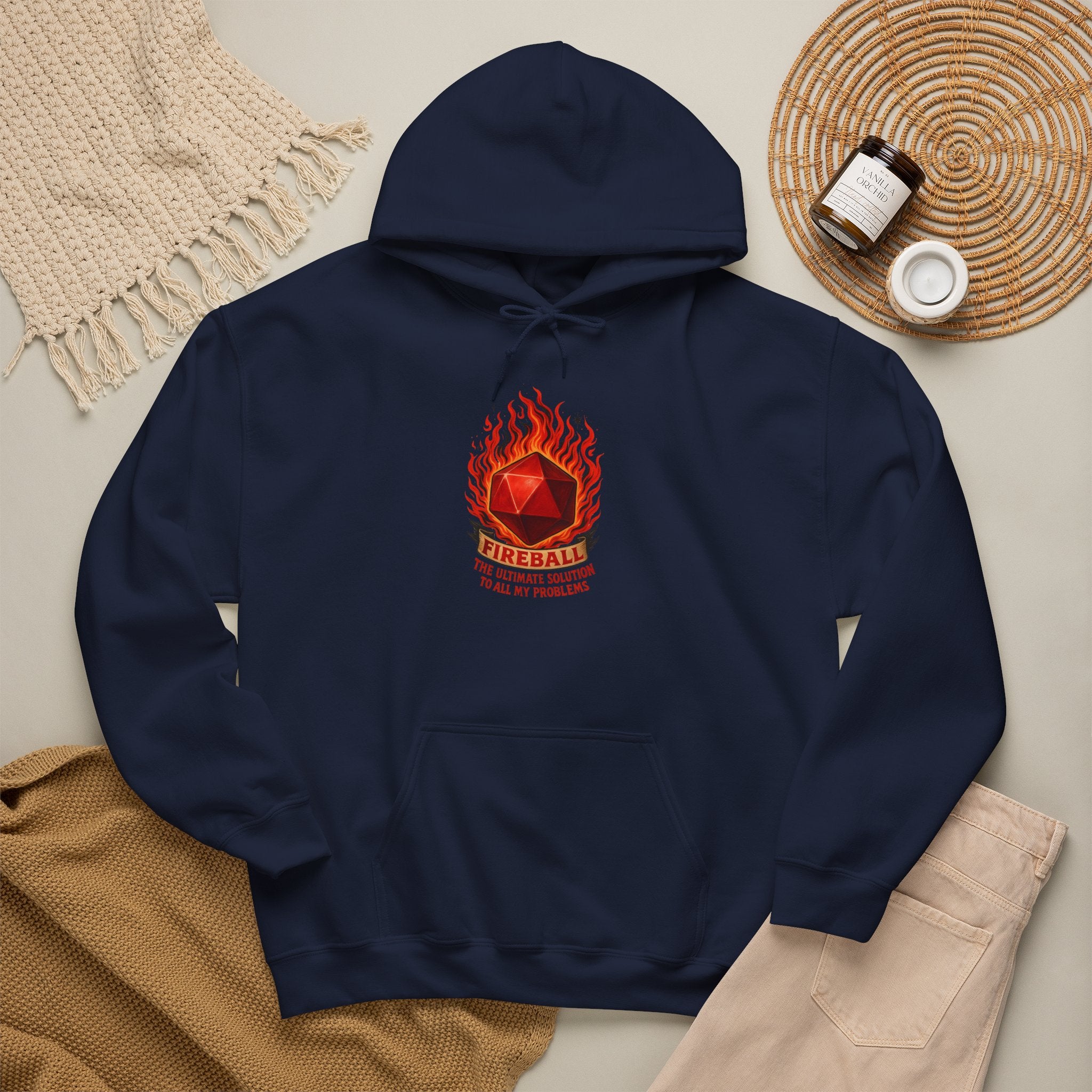 Fireball – The Ultimate Solution to All My Problems| Funny RPG Hoodie