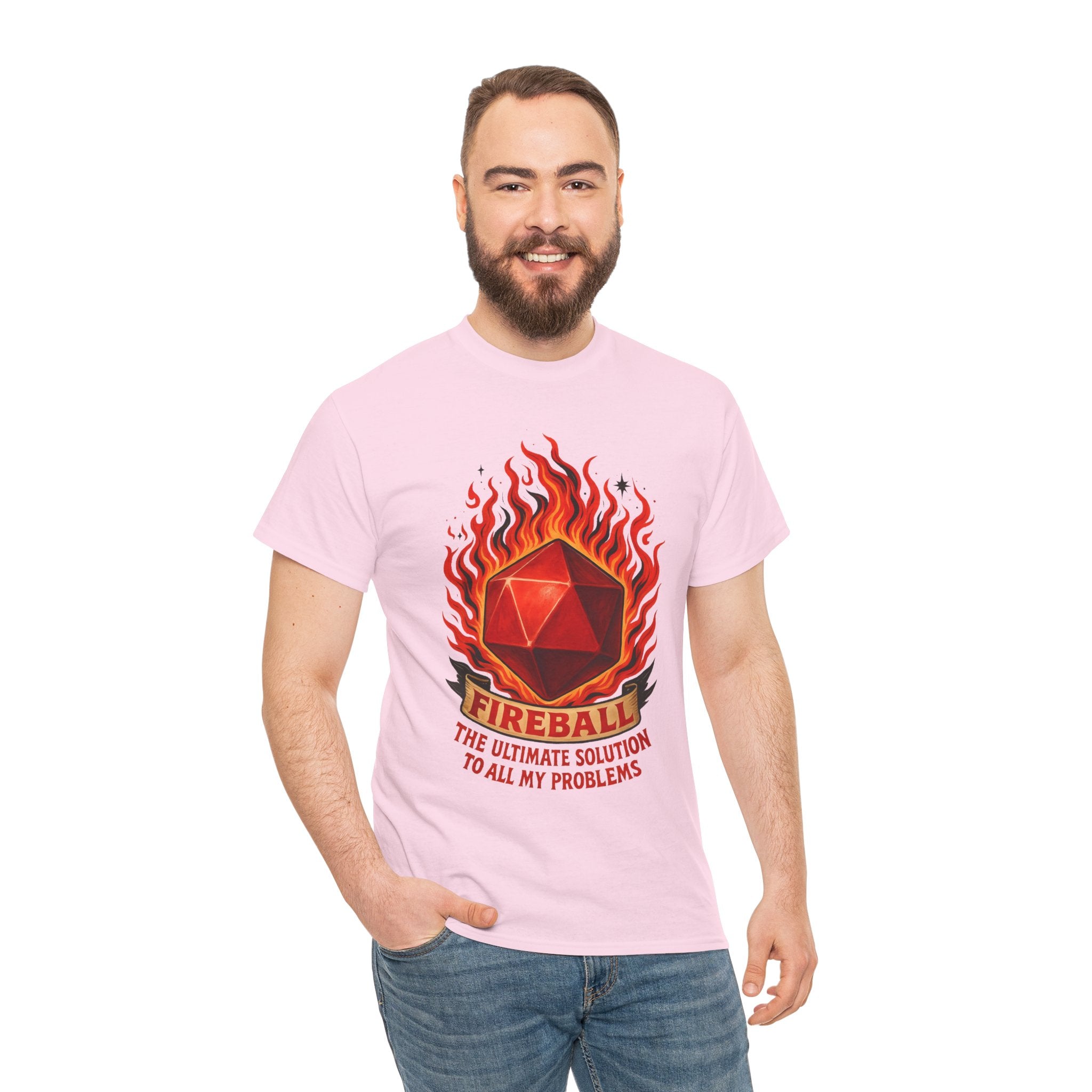 Fireball – The Ultimate Solution to All My Problems| Funny RPG T-shirt