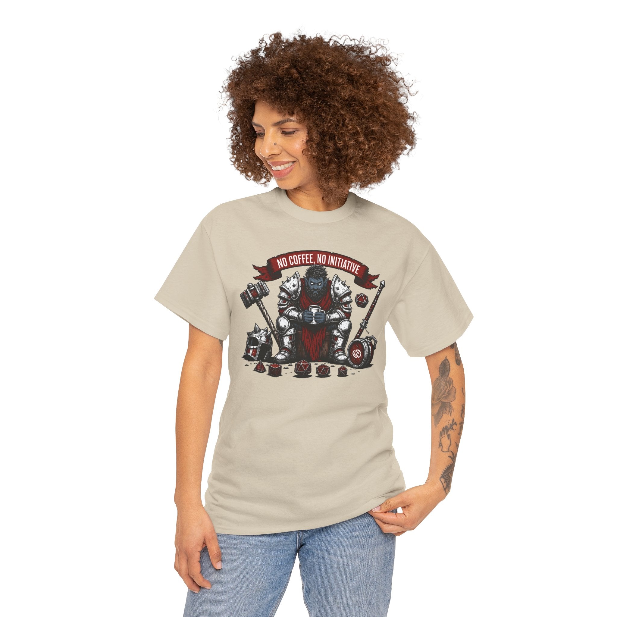 No Coffee, No Initiative | Fantasy RPG T-shirt