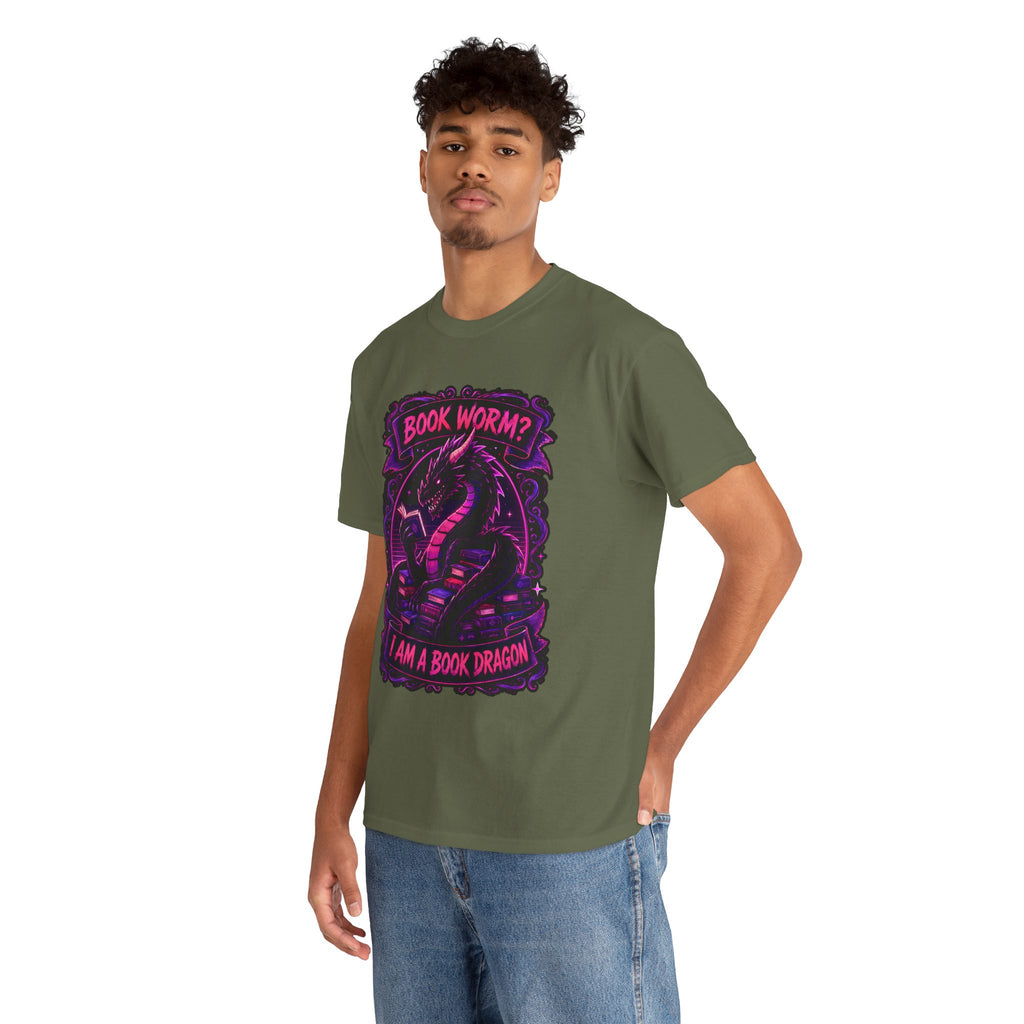 Book Worm? I Am a Book Dragon, Fantasy Reader T-shirt