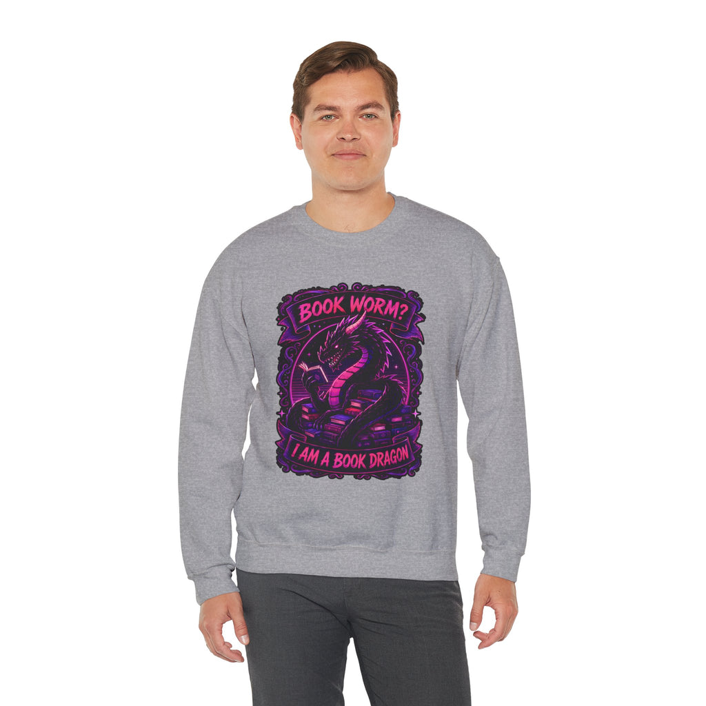 Book Worm? I Am a Book Dragon, Fantasy Reader Sweatshirt