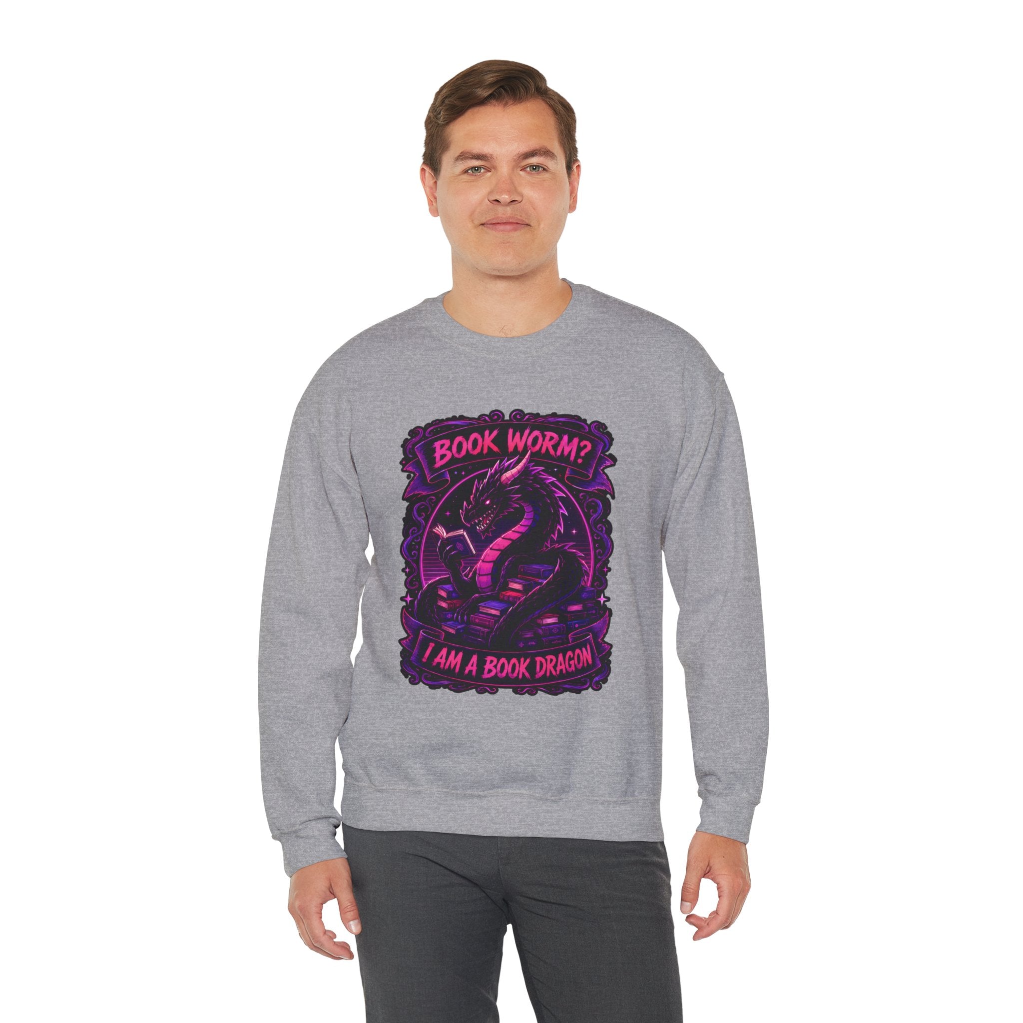 Book Worm? I Am a Book Dragon, Fantasy Reader Sweatshirt