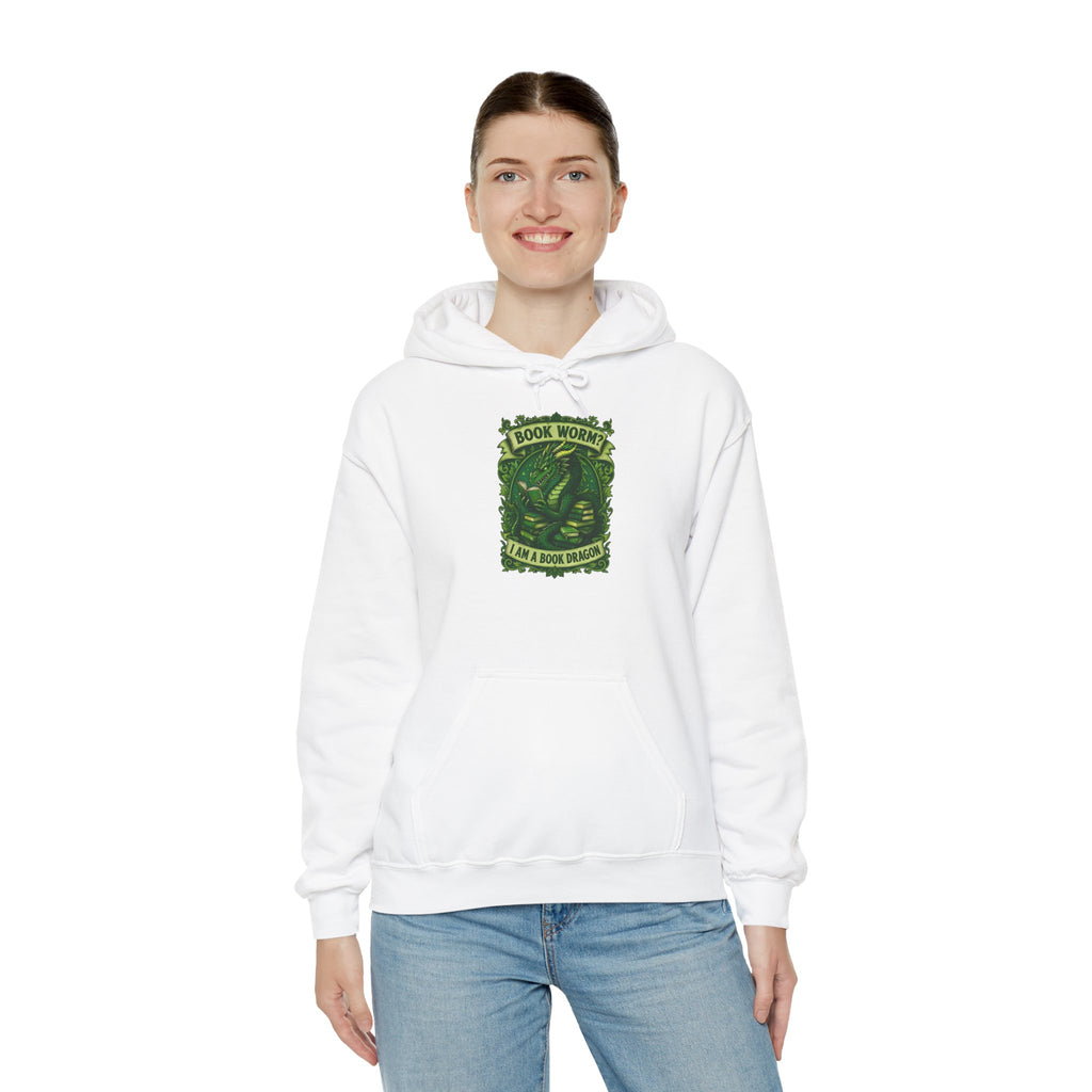 Book Worm? I Am a Book Dragon, Fantasy Reader Hoodie