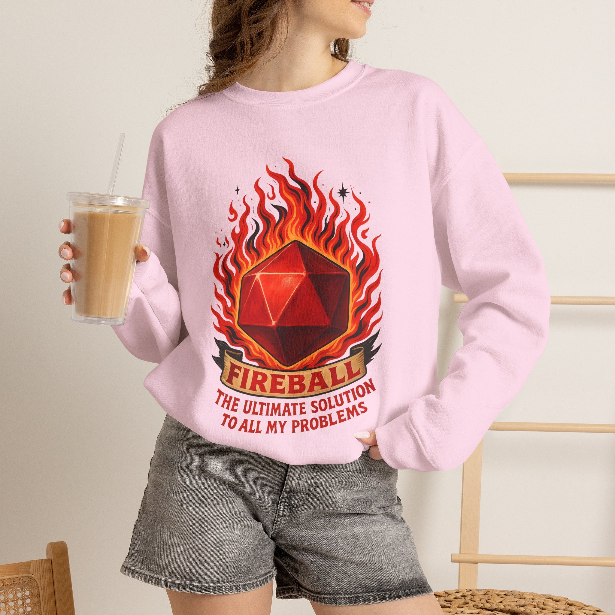 Fireball – The Ultimate Solution to All My Problems| Funny RPG Sweatshirt