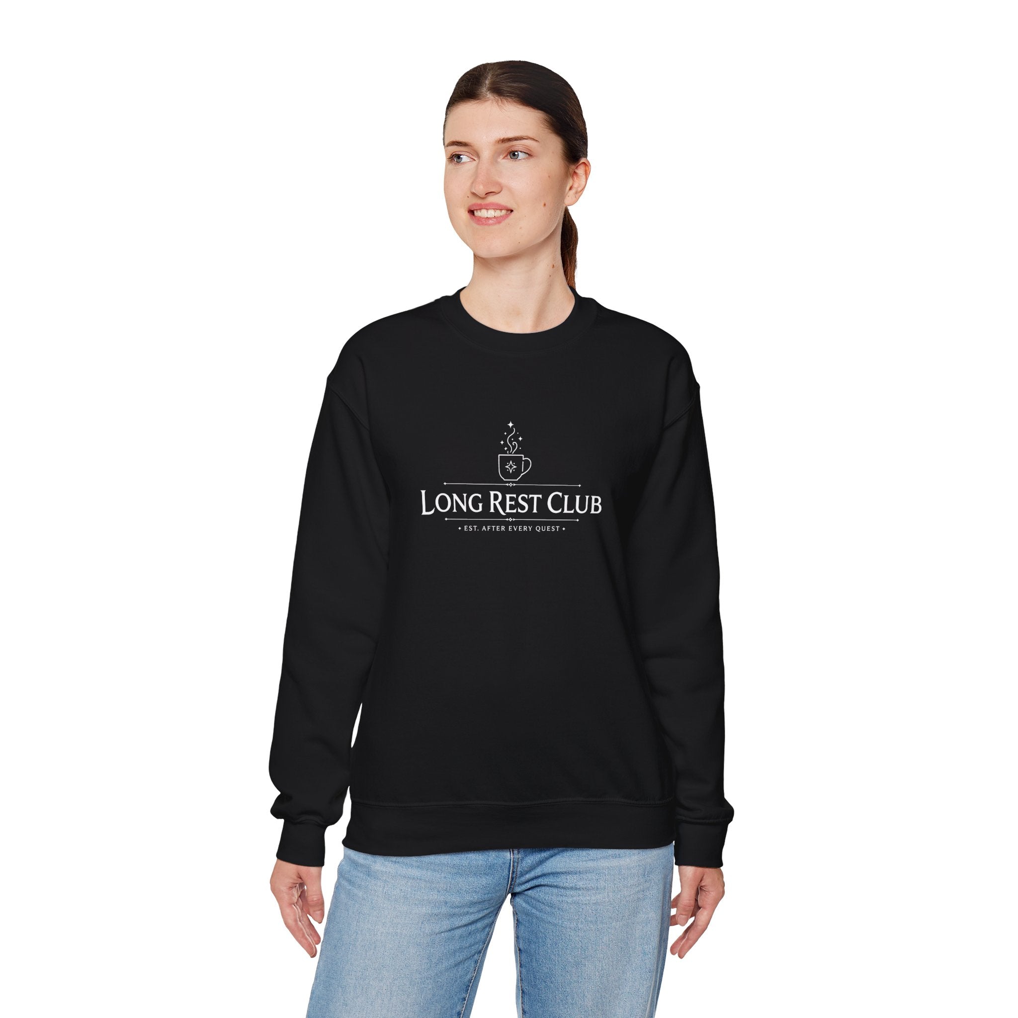 Long Rest Club – Est. After Every Quest | Fantasy RPG Sweatshirt