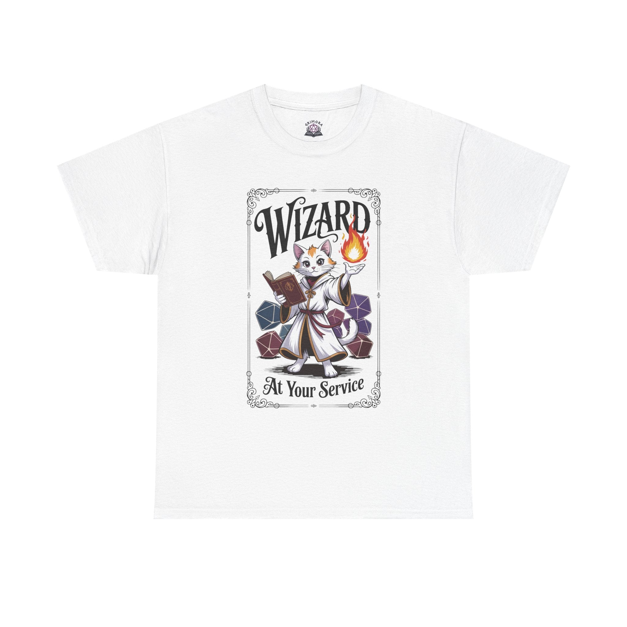 Wizard Cat at Your Serivece D&D T-shirt | Cat Lover RPG Gift