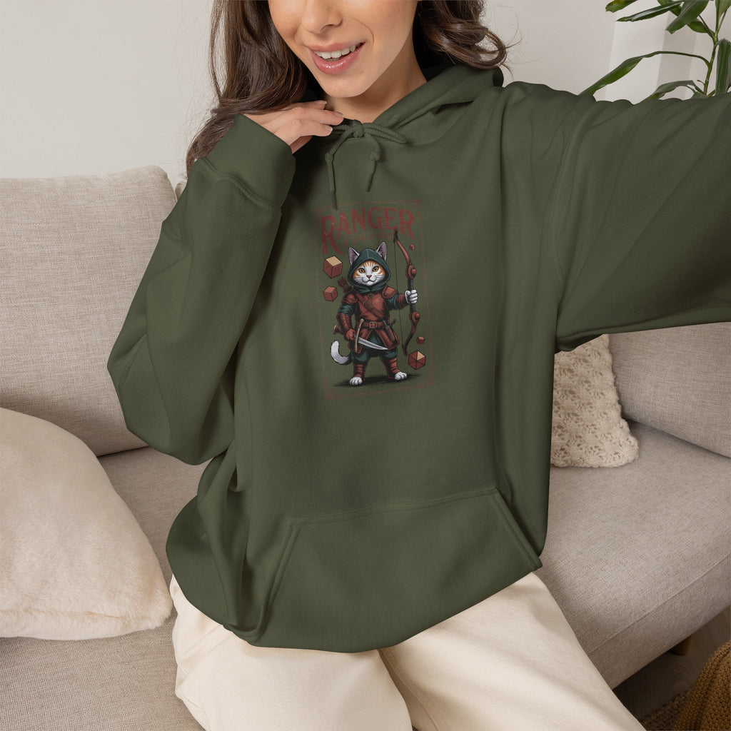 Ranger Cat at Your Serivece D&D Hoodie | Cat Lover RPG Gift