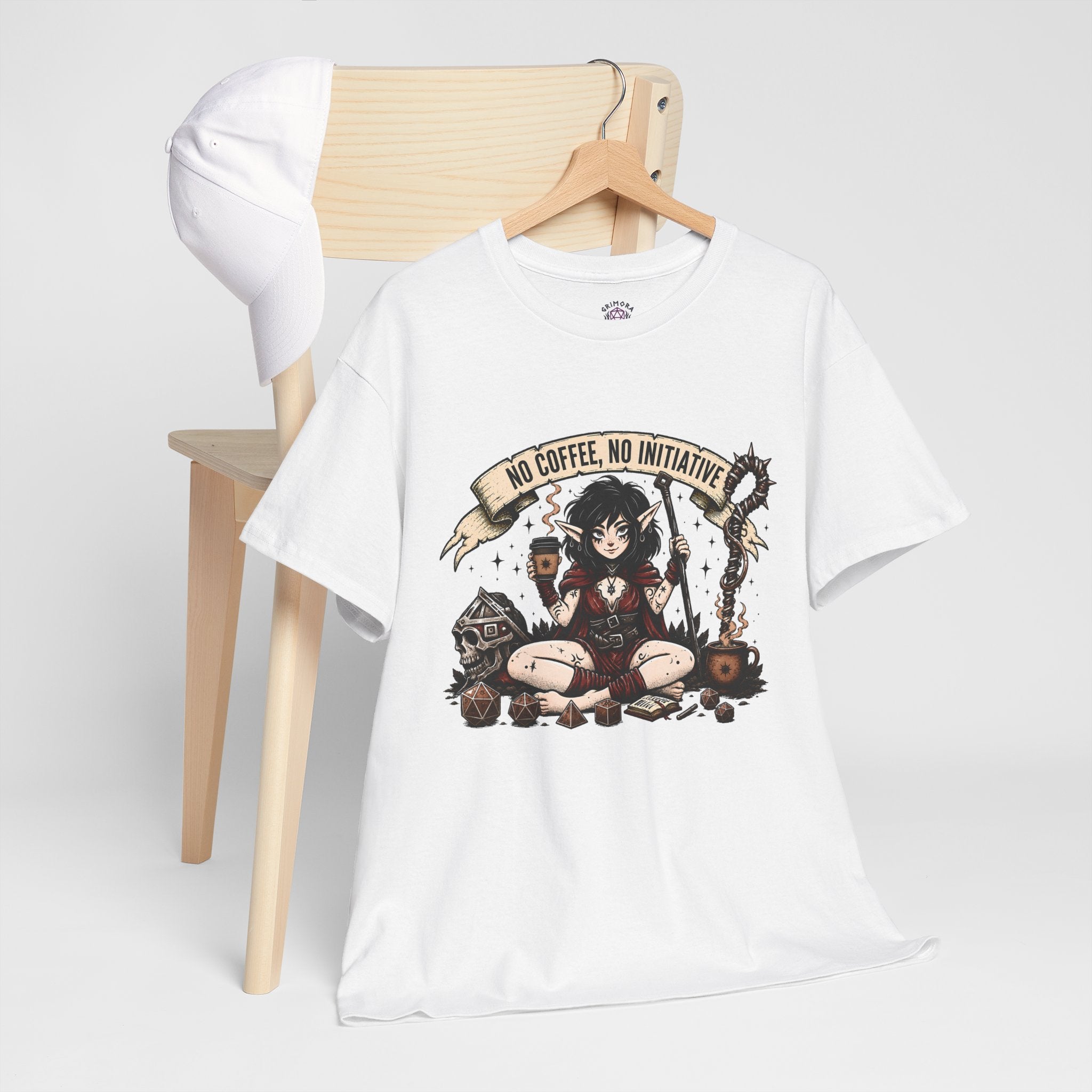 No Coffee, No Initiative | Fantasy RPG T-shirt