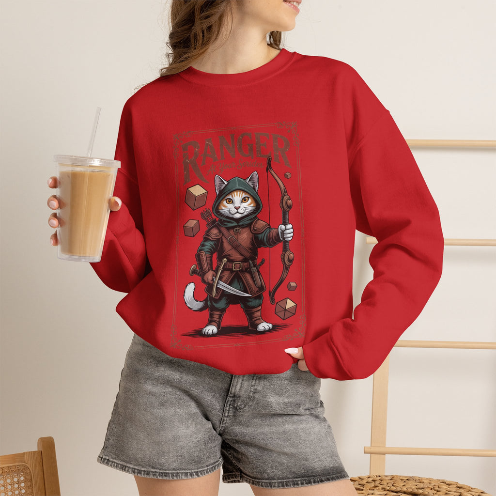 Ranger Cat at Your Serivece D&D Sweatshirt | Cat Lover RPG Gift