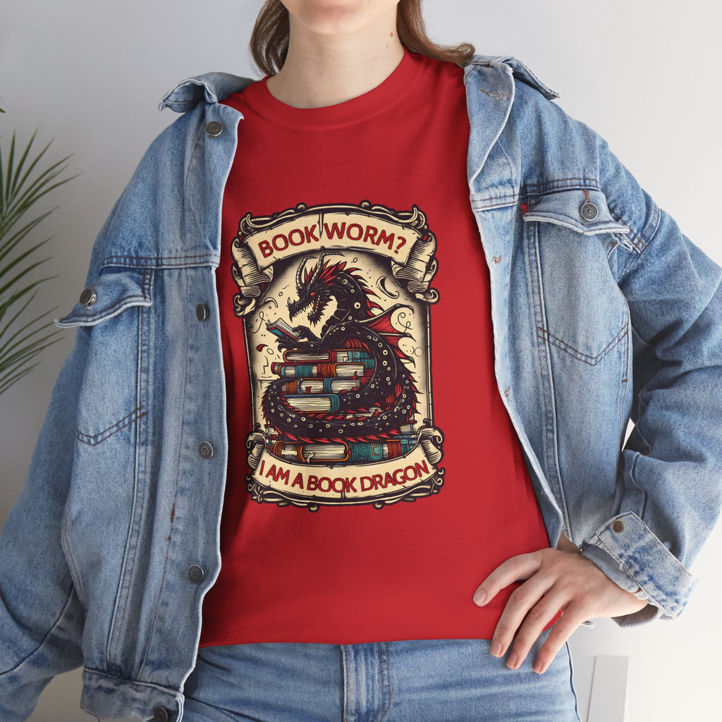 Book Worm? I Am a Book Dragon, Fantasy Reader T-shirt