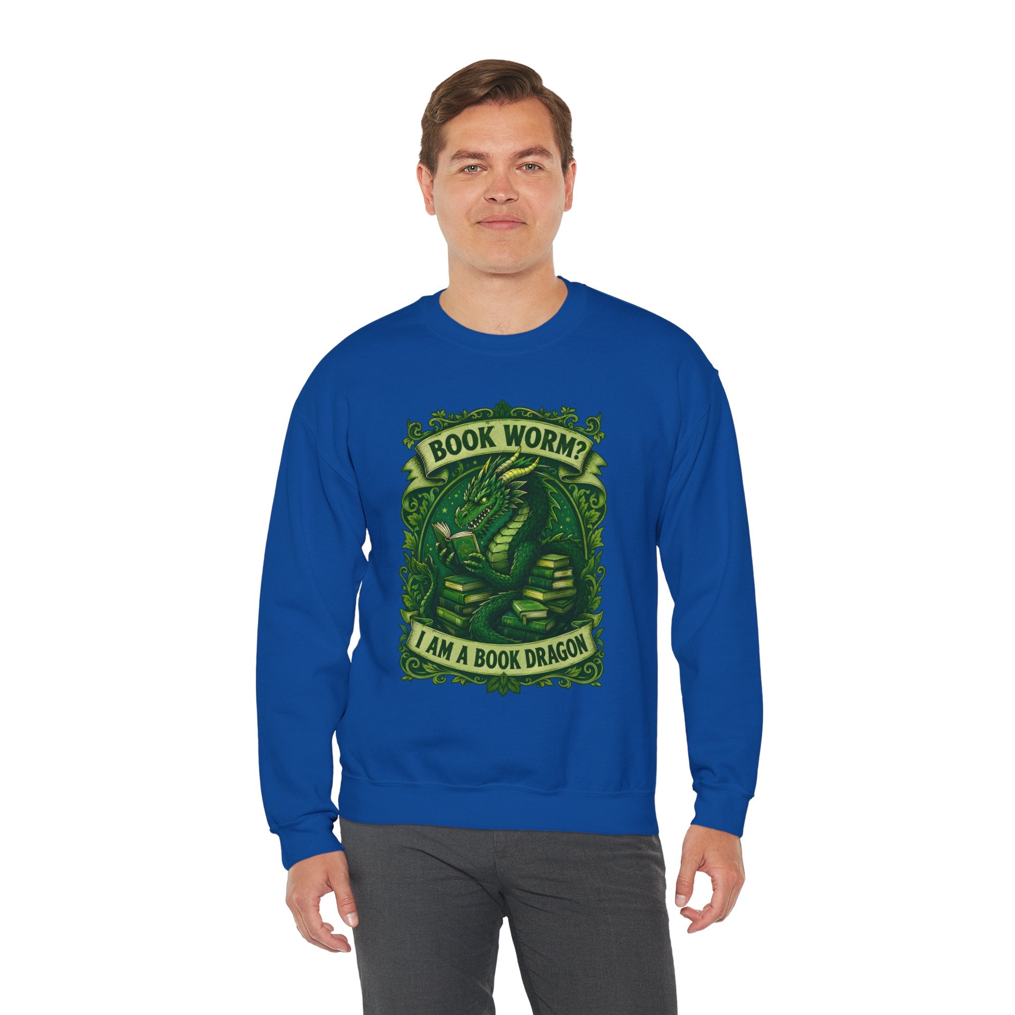 Book Worm? I Am a Book Dragon, Fantasy Reader Sweatshirt