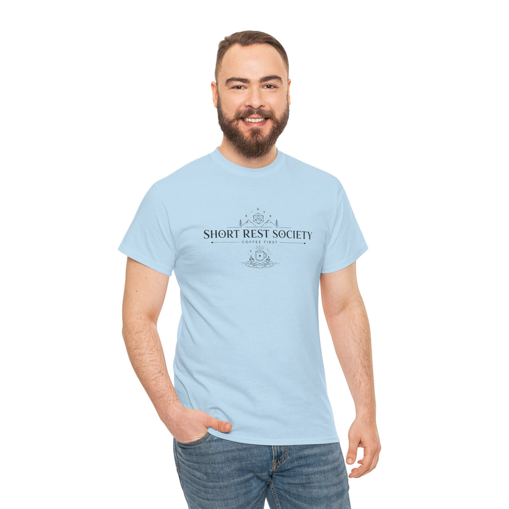 Short Rest Society – Coffee First | Tabletop RPG T-shirt