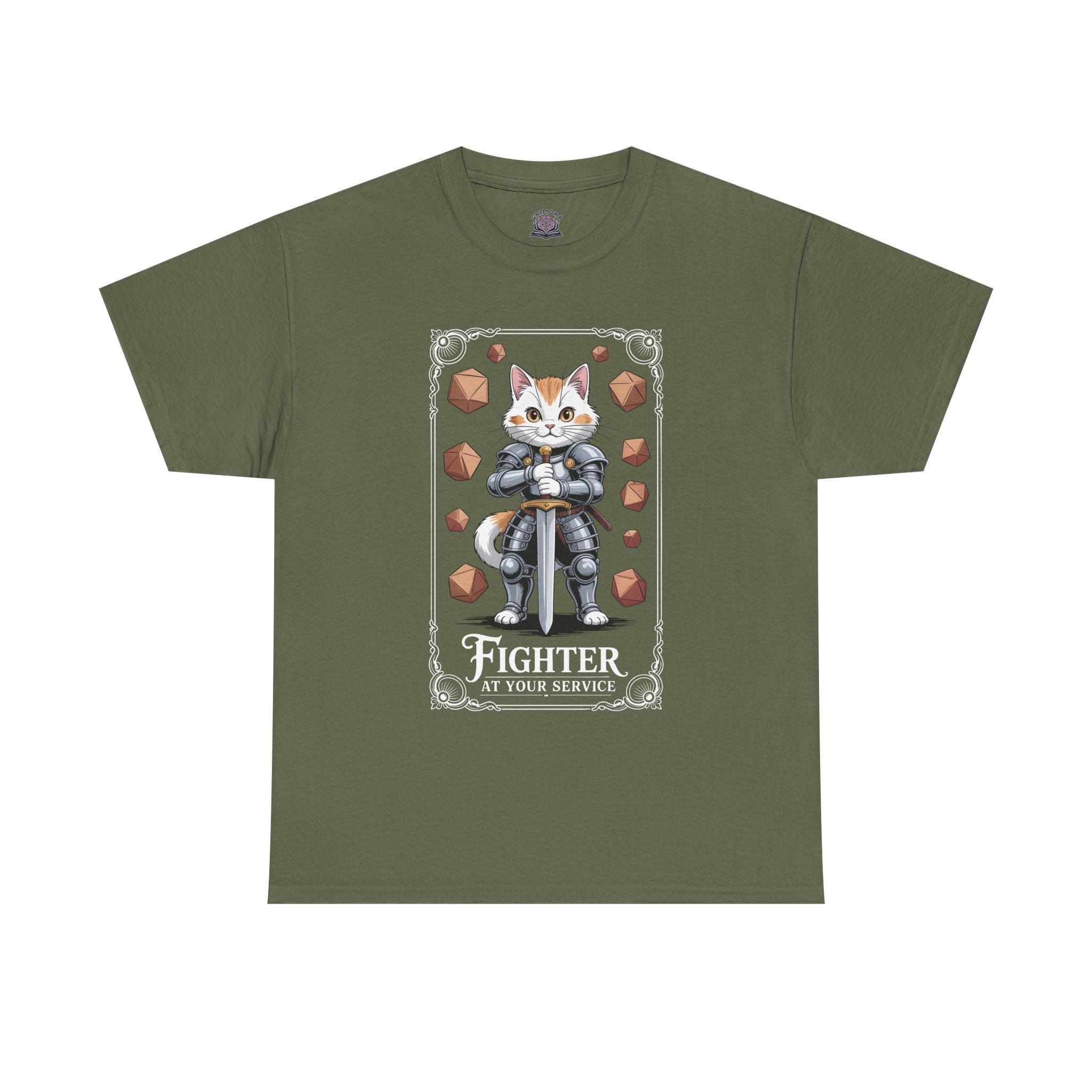 Fighter Cat at Your Service D&D T-shirt | Cat Lover RPG Gift