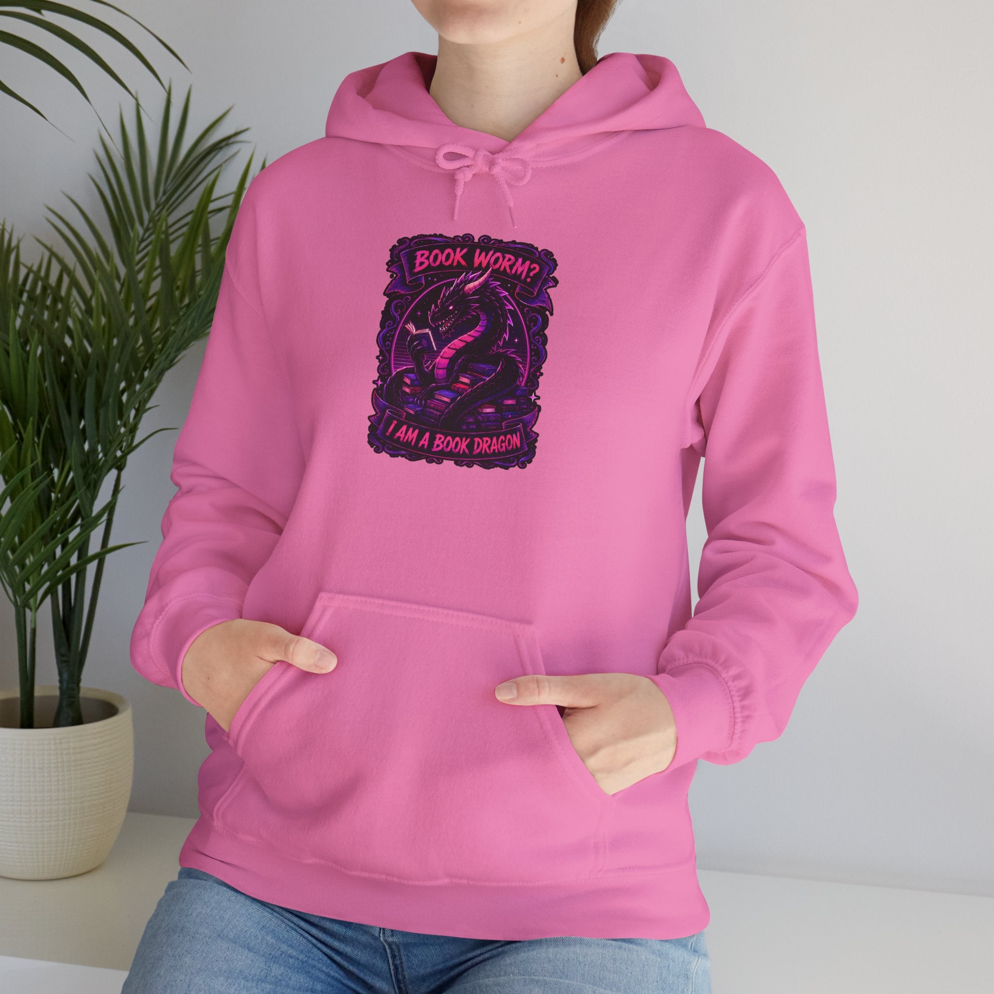 Book Worm? I Am a Book Dragon, Fantasy Reader Hoodie