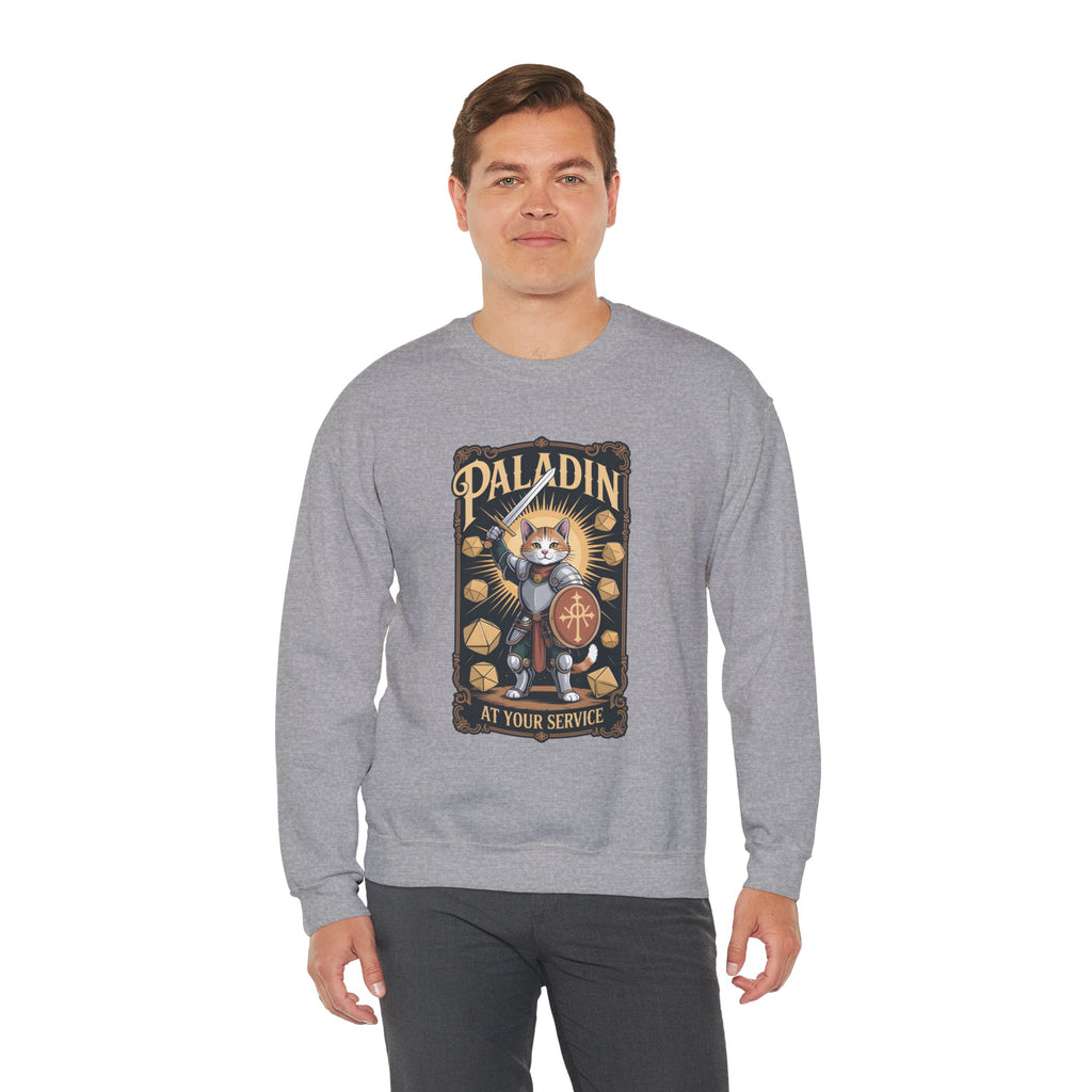 Paladin Cat at Your Service D&D Sweatshirt | Cat Lover RPG Gift