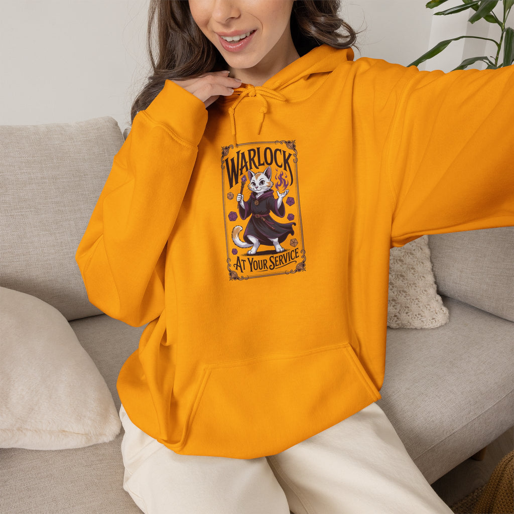 Warlock Cat at Your Serivece D&D Hoodie | Cat Lover RPG Gift