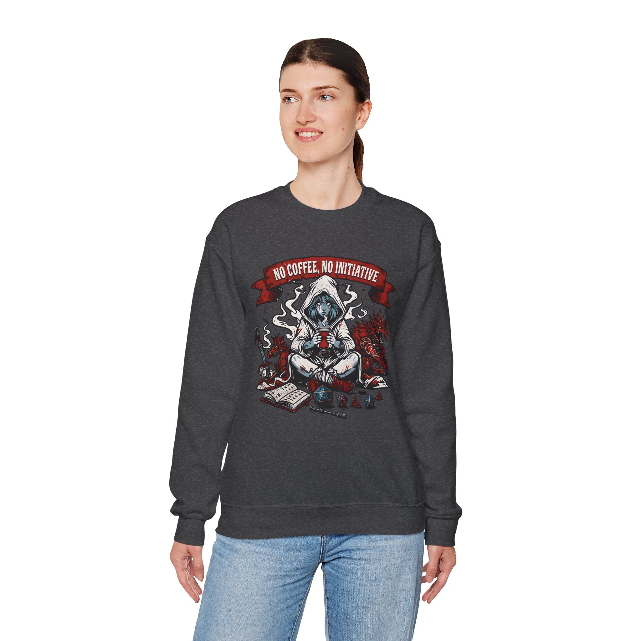 No Coffee, No Initiative | Fantasy RPG Sweatshirt
