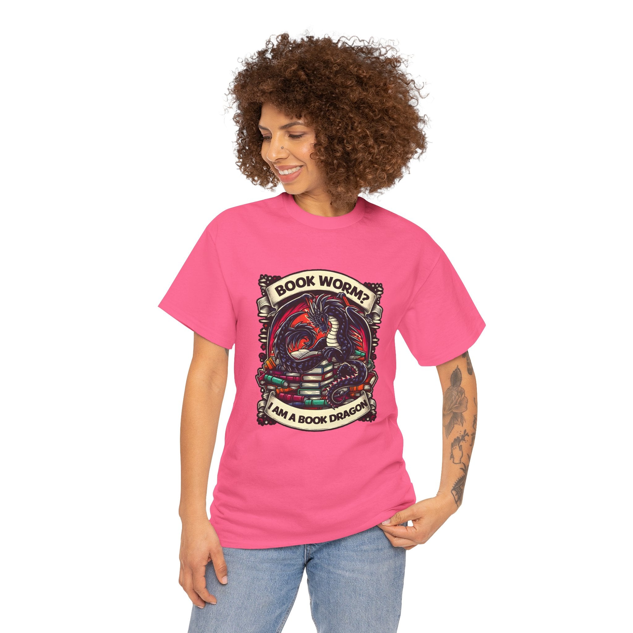 Book Worm? I Am a Book Dragon, Fantasy Reader T-shirt