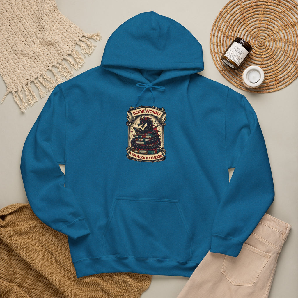 Book Worm? I Am a Book Dragon, Fantasy Reader Hoodie
