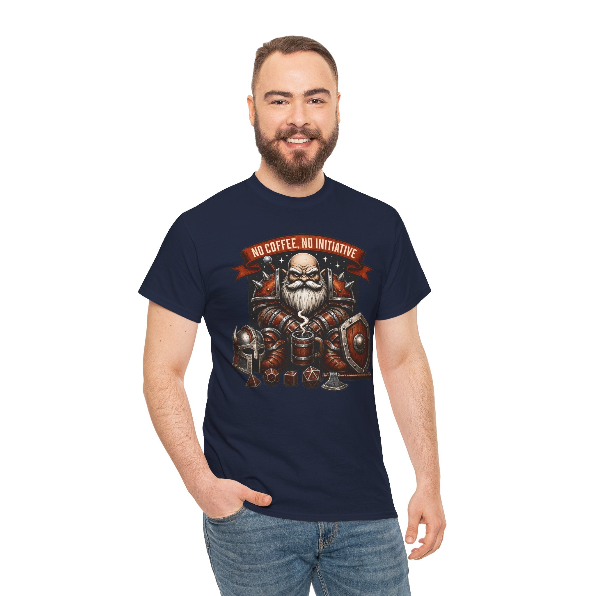 No Coffee, No Initiative | Fantasy RPG T-shirt