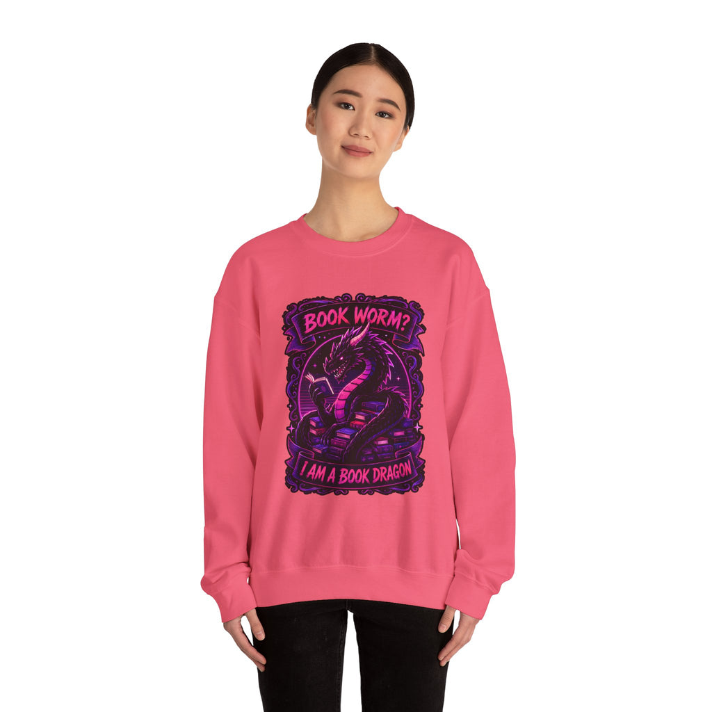 Book Worm? I Am a Book Dragon, Fantasy Reader Sweatshirt