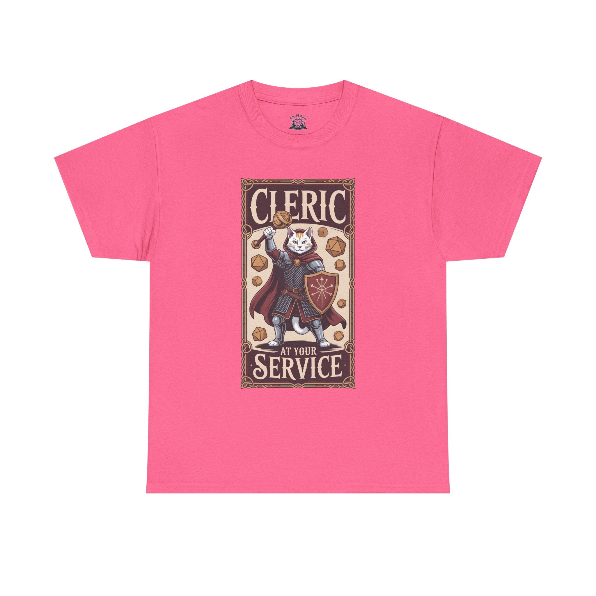 Cleric Cat at Your Service D&D T-shirt | Cat Lover RPG Gift