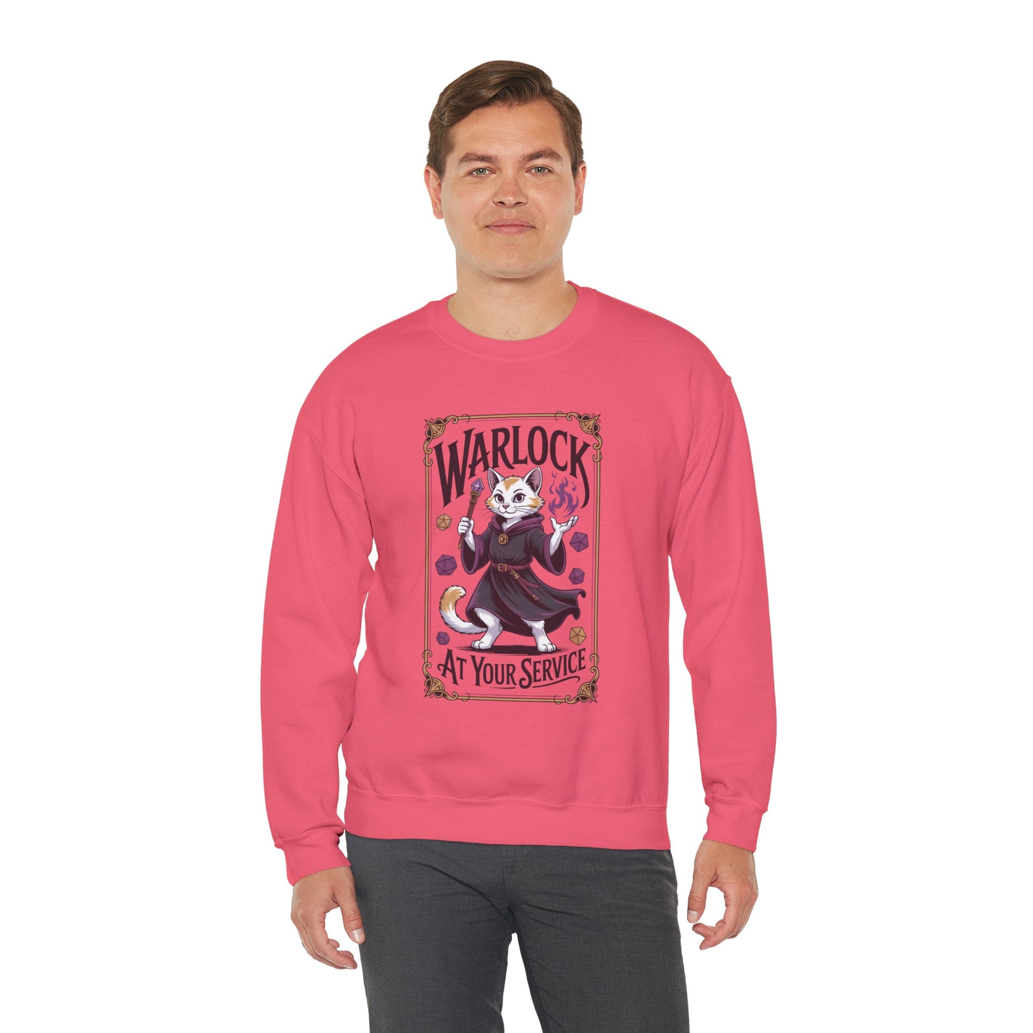 Warlock Cat at Your Serivece D&D Sweatshirt | Cat Lover RPG Gift
