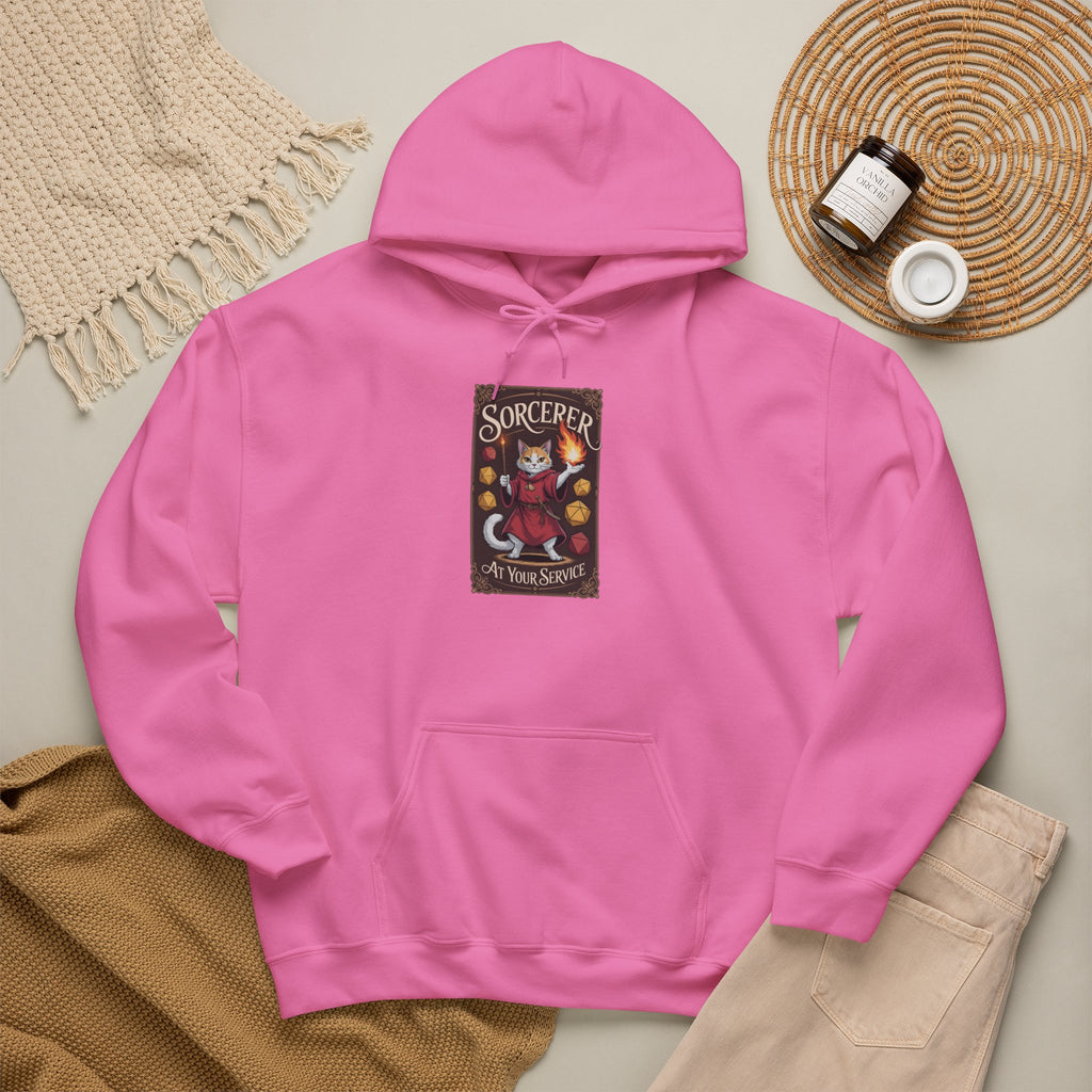 Sorcerer Cat at Your Service D&D Hoodie | Cat Lover RPG Gift