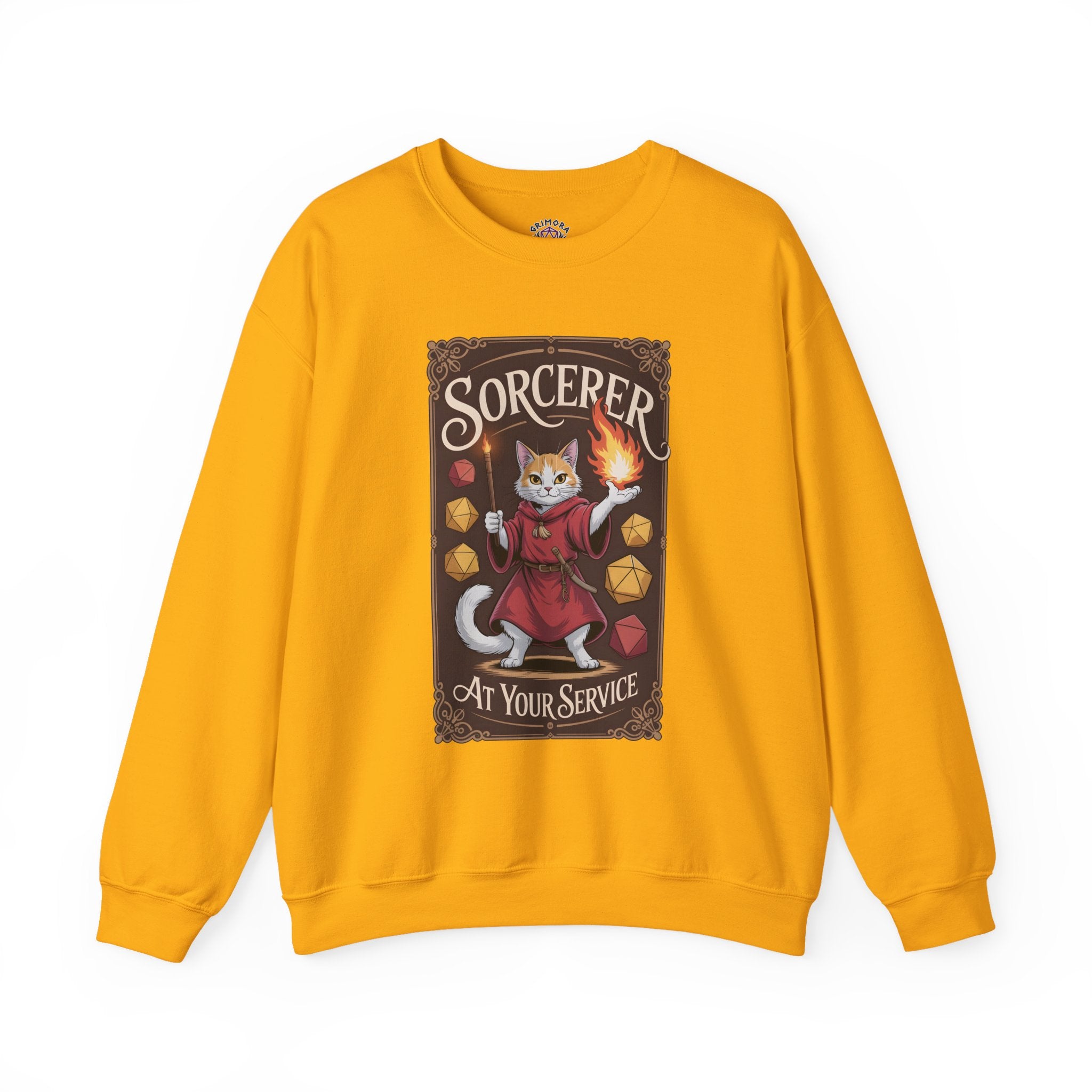 Sorcerer Cat at Your Service D&D Sweatshirt | Cat Lover RPG Gift