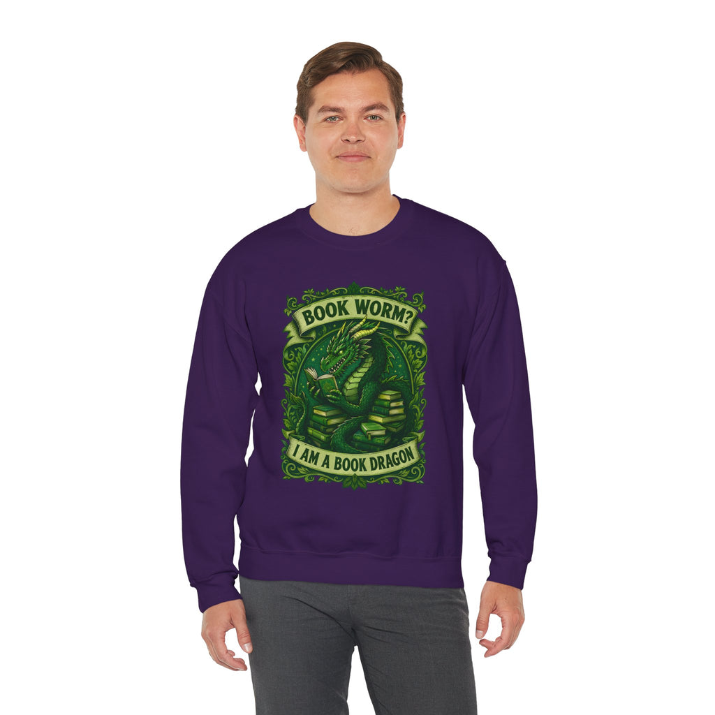 Book Worm? I Am a Book Dragon, Fantasy Reader Sweatshirt